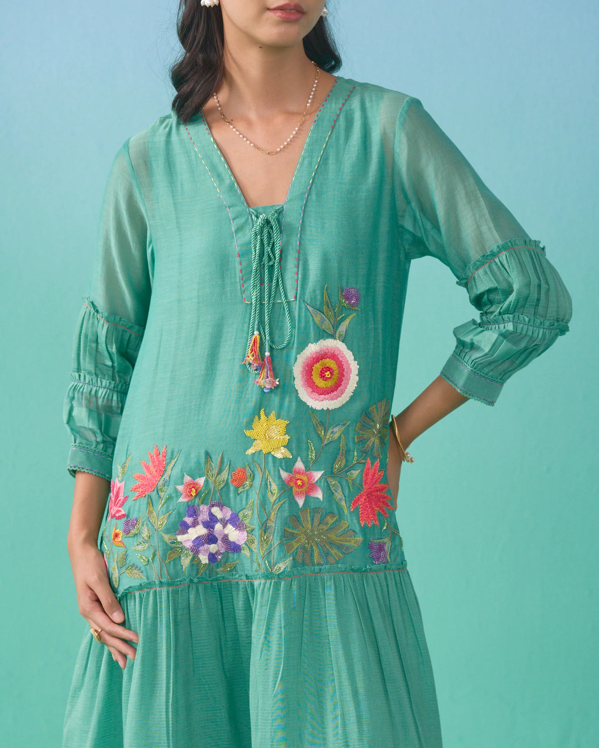 Lailah Flared Dress - Green