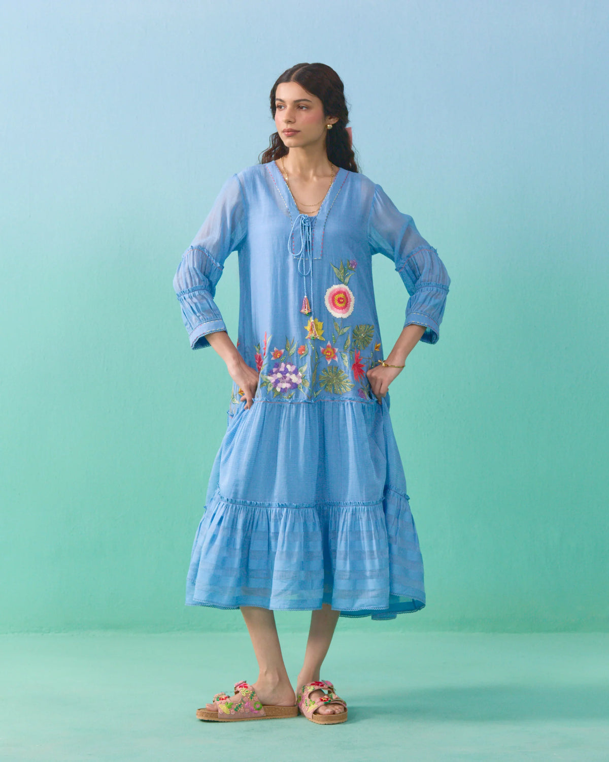 Lailah Flared Dress - Blue