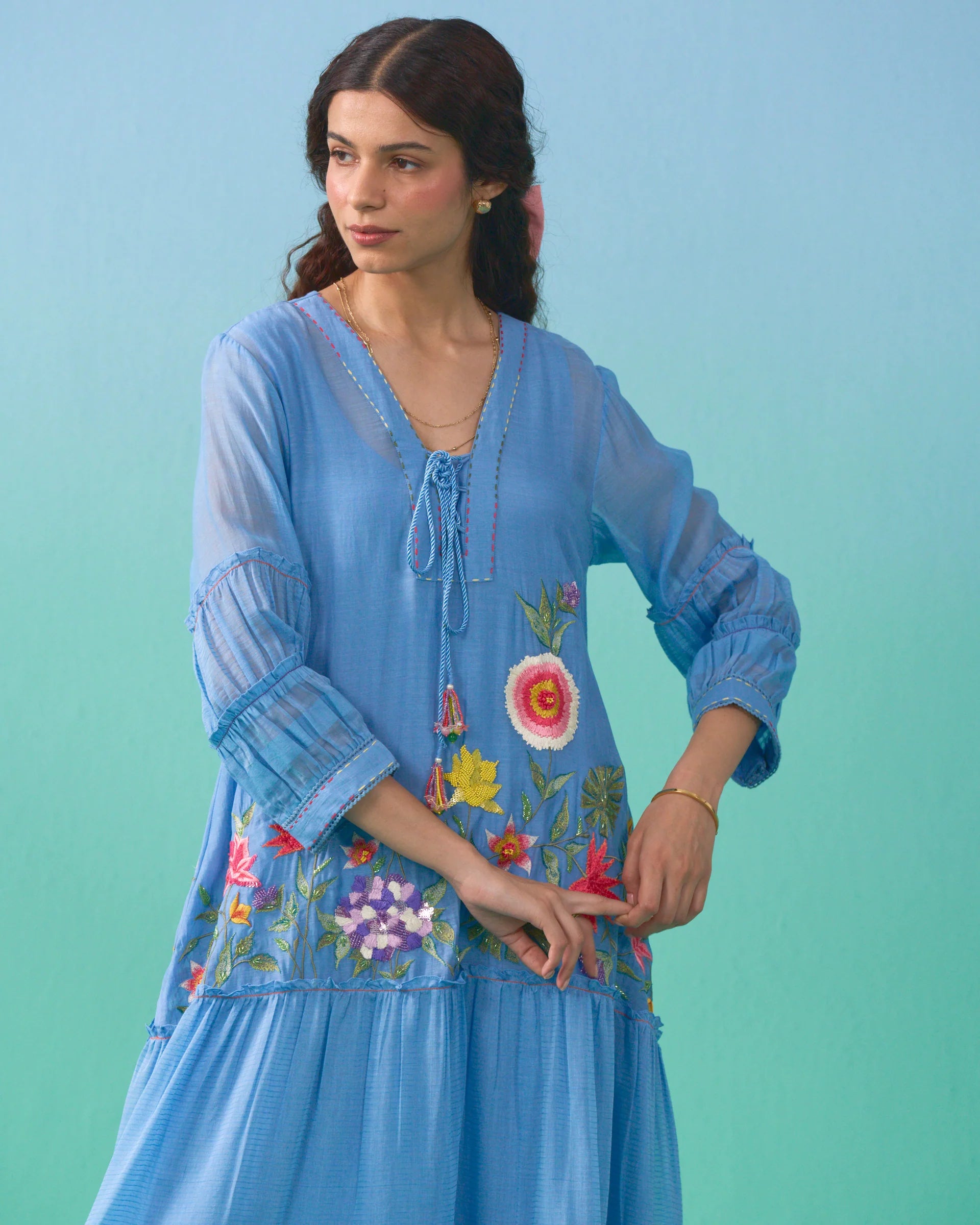 Lailah Flared Dress - Blue