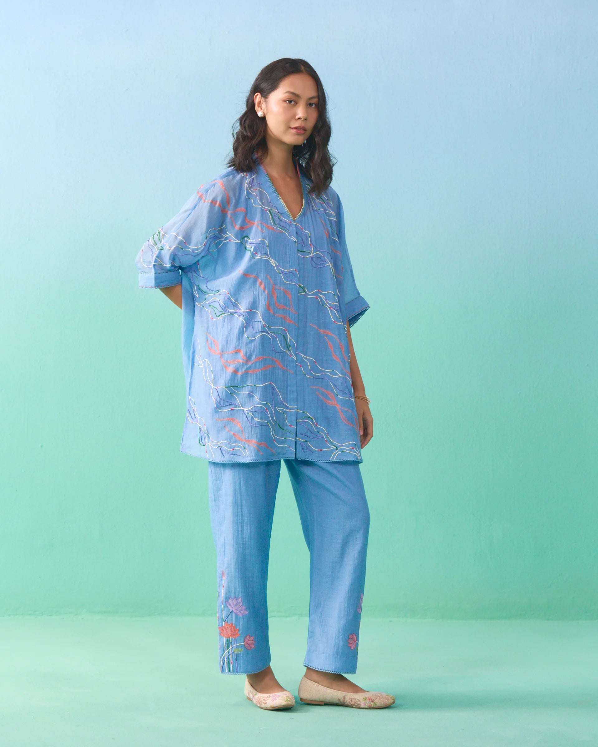 Nasrin Anti Fit Dress - Blue
