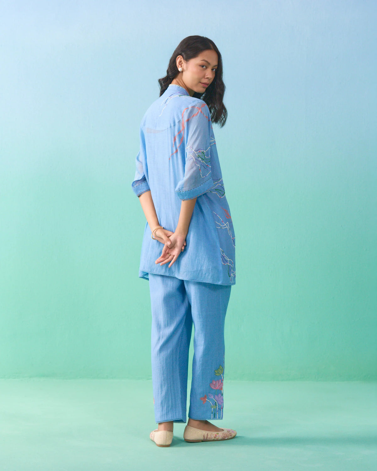 Nasrin Anti Fit Dress - Blue