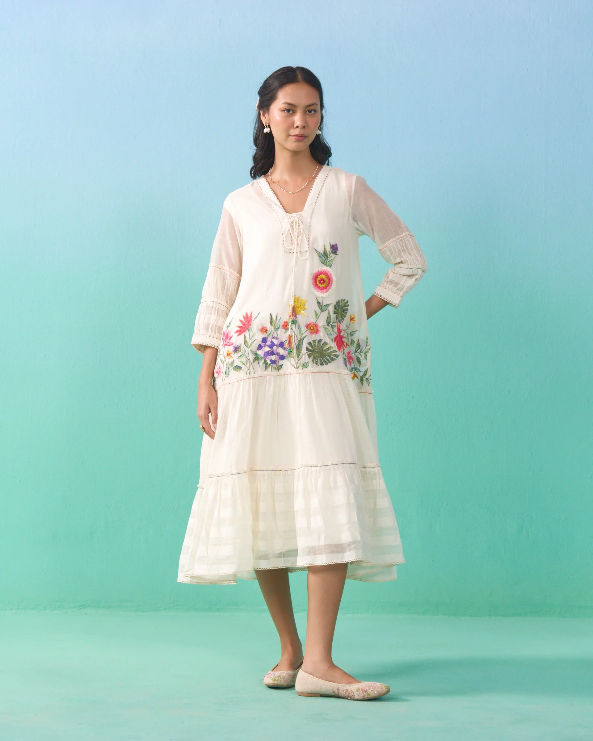 Lailah Flared Dress - Ivory