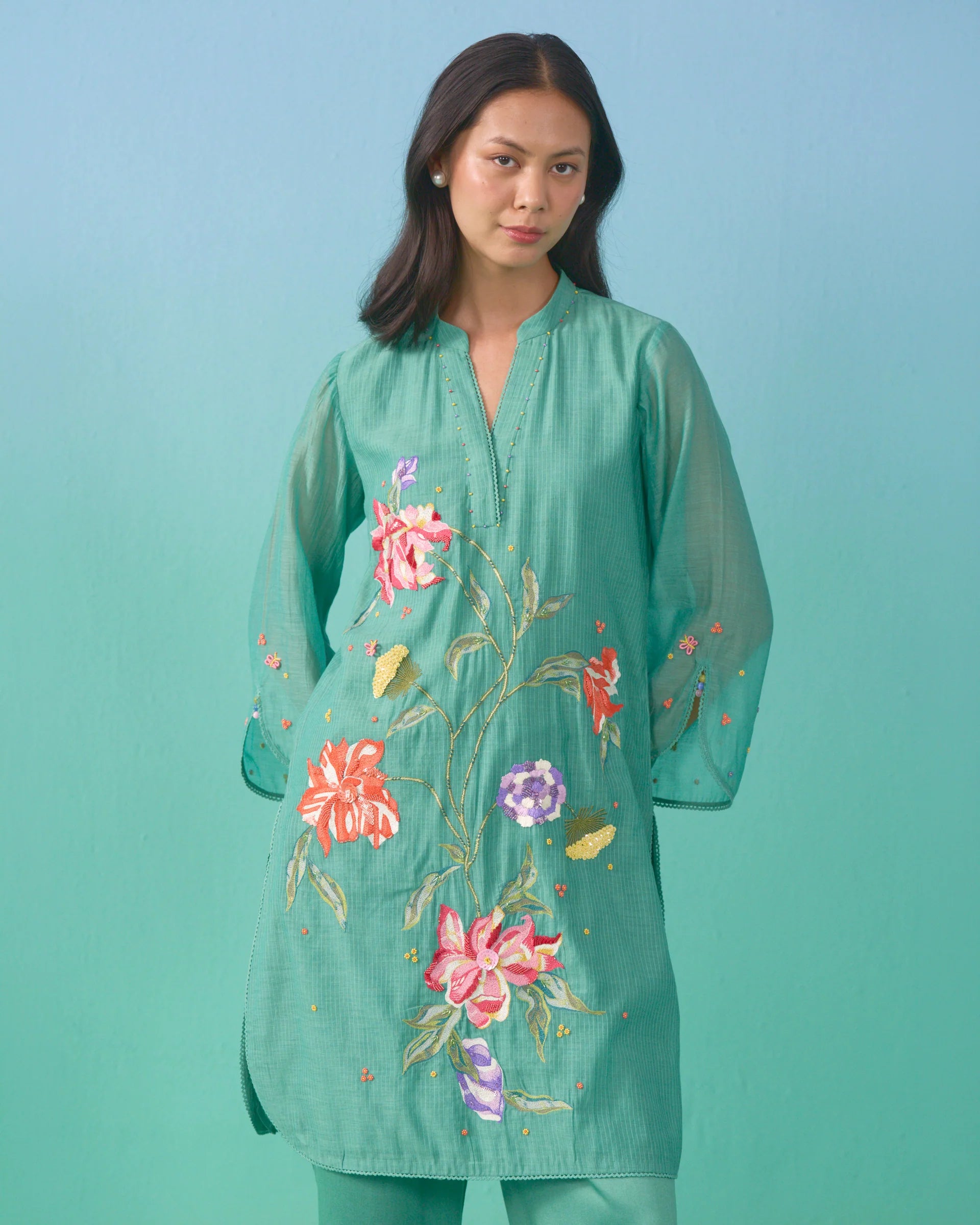 Bageecha Kurta Set - Green