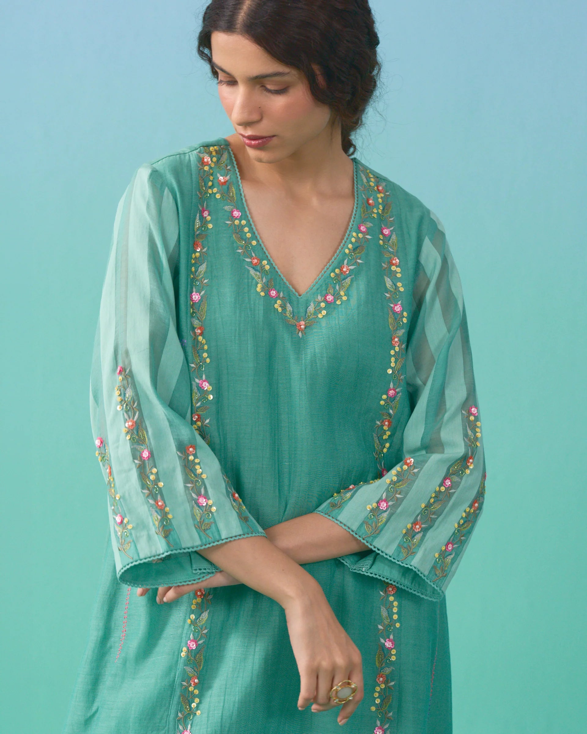 Roza Kurta Set - Green