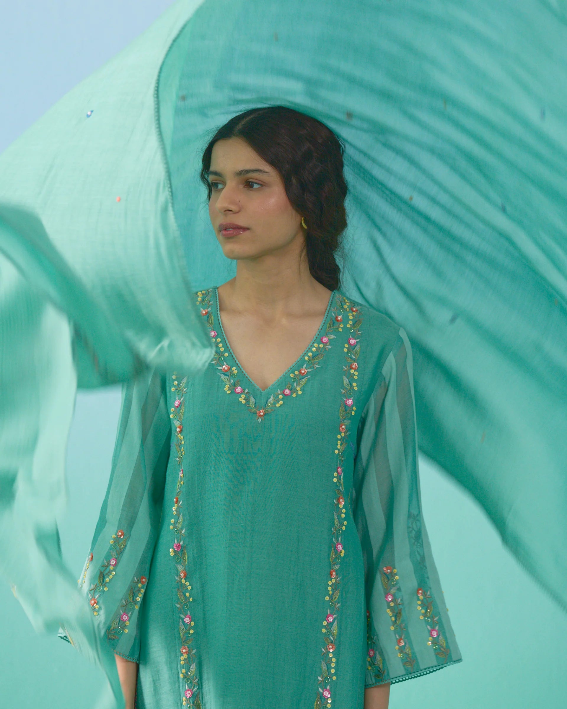 Roza Kurta Set - Green
