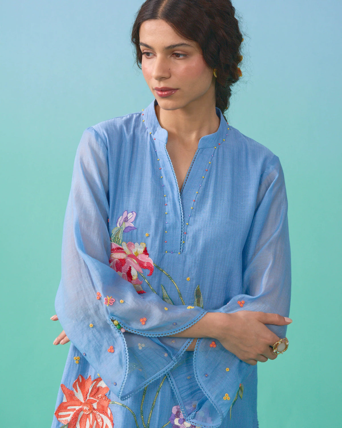 Bageecha Kurta Set - Blue