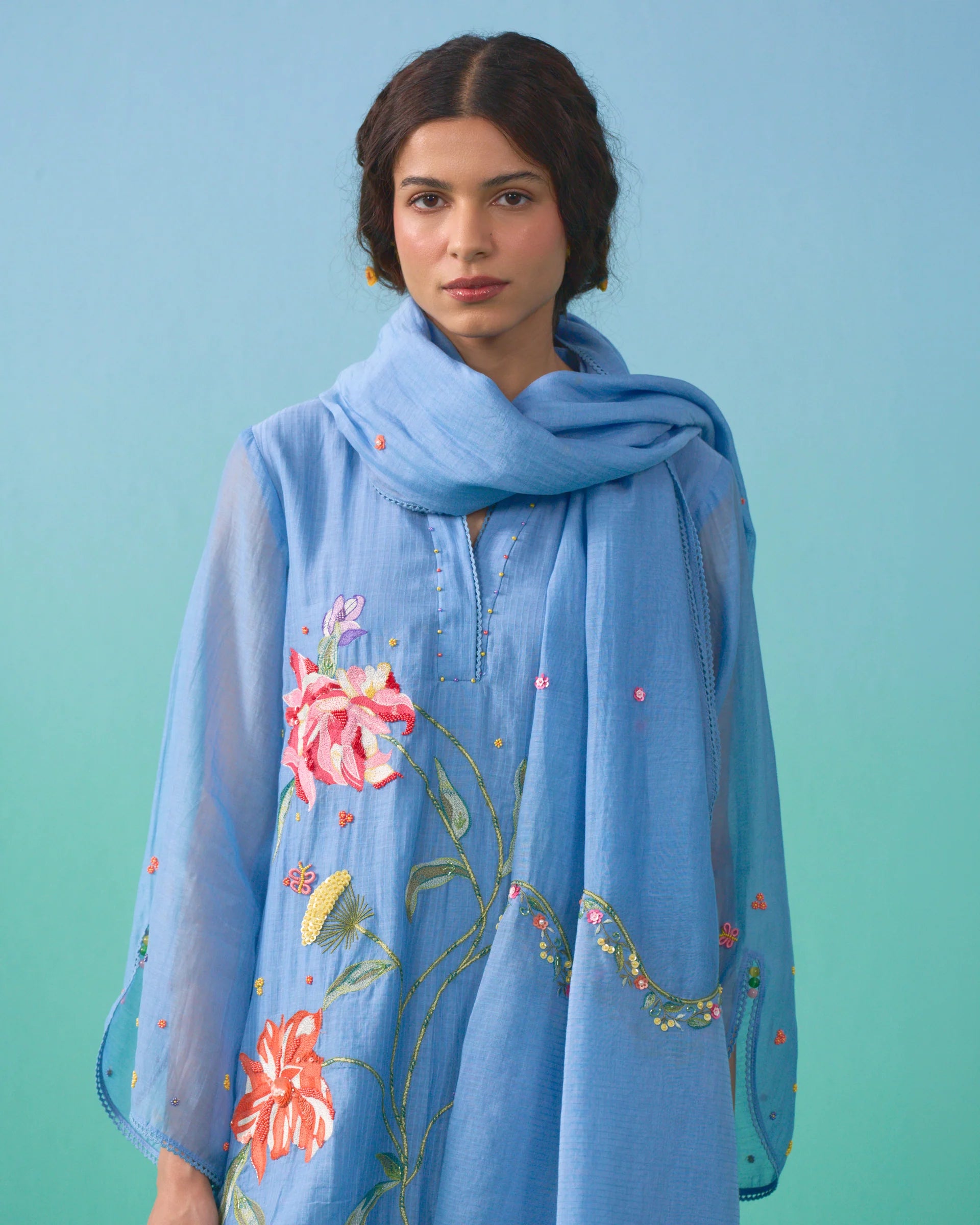 Bageecha Kurta Set - Blue