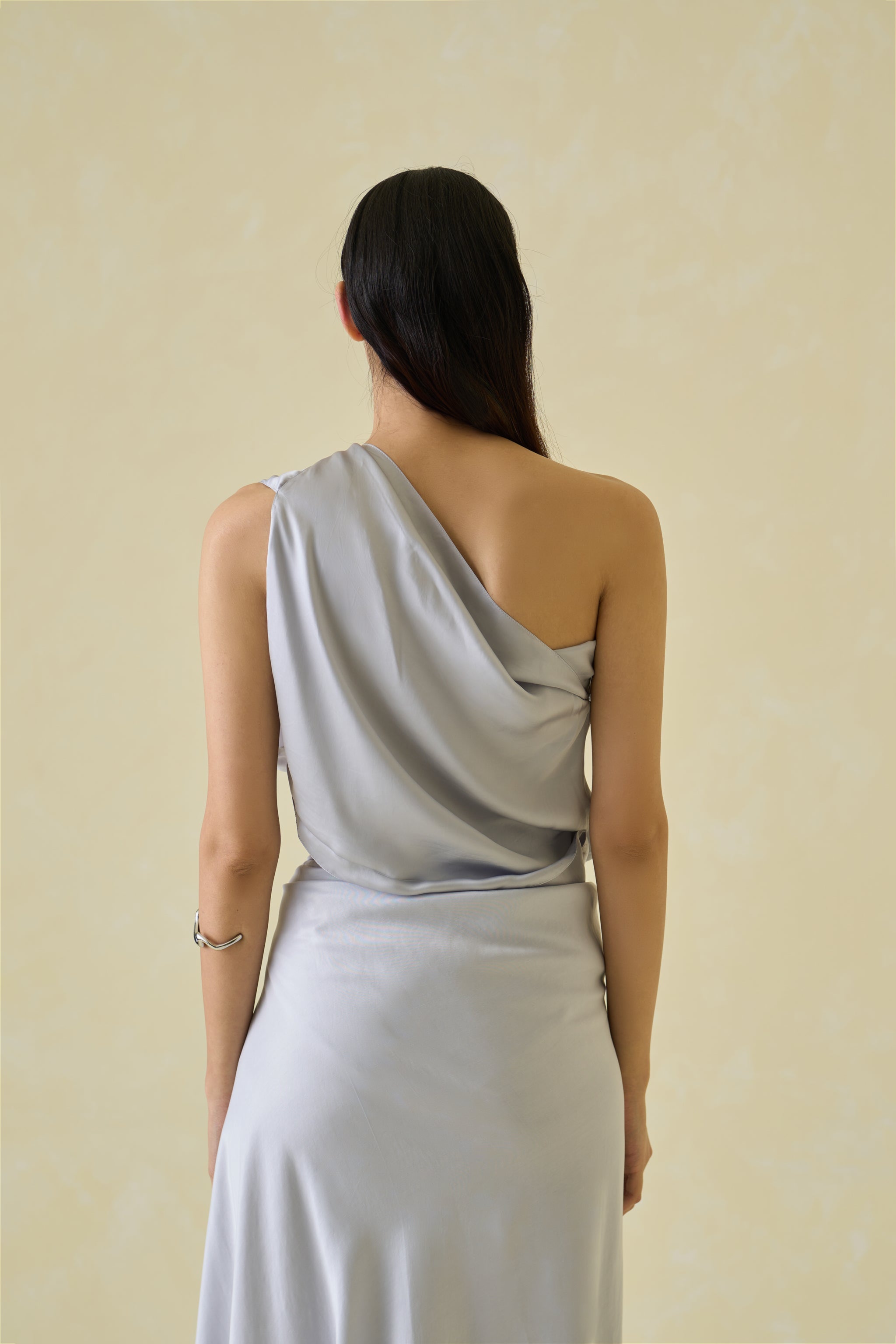 One-Shoulder Sari Top
