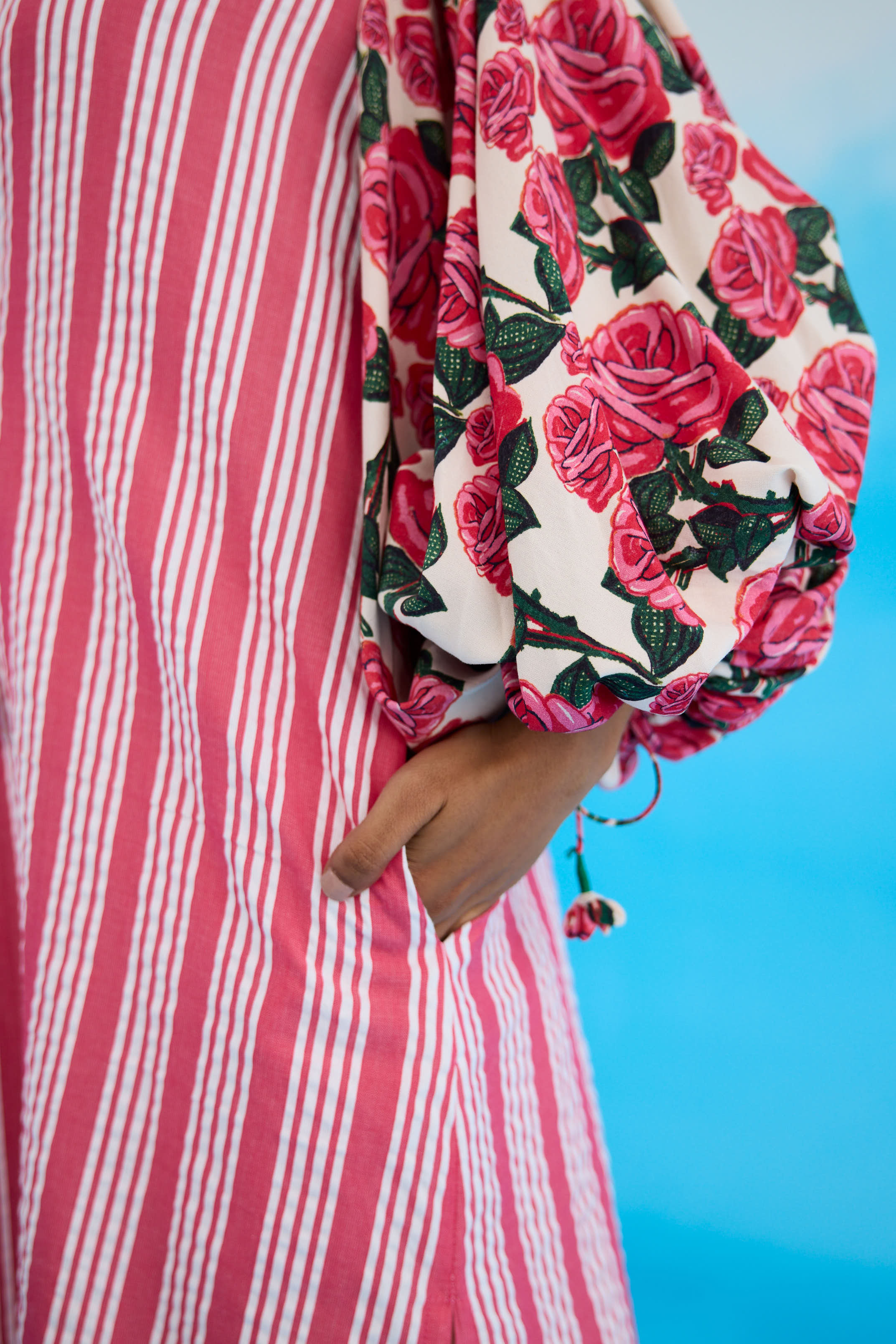 Pink A-Line Flower Tassels Dress