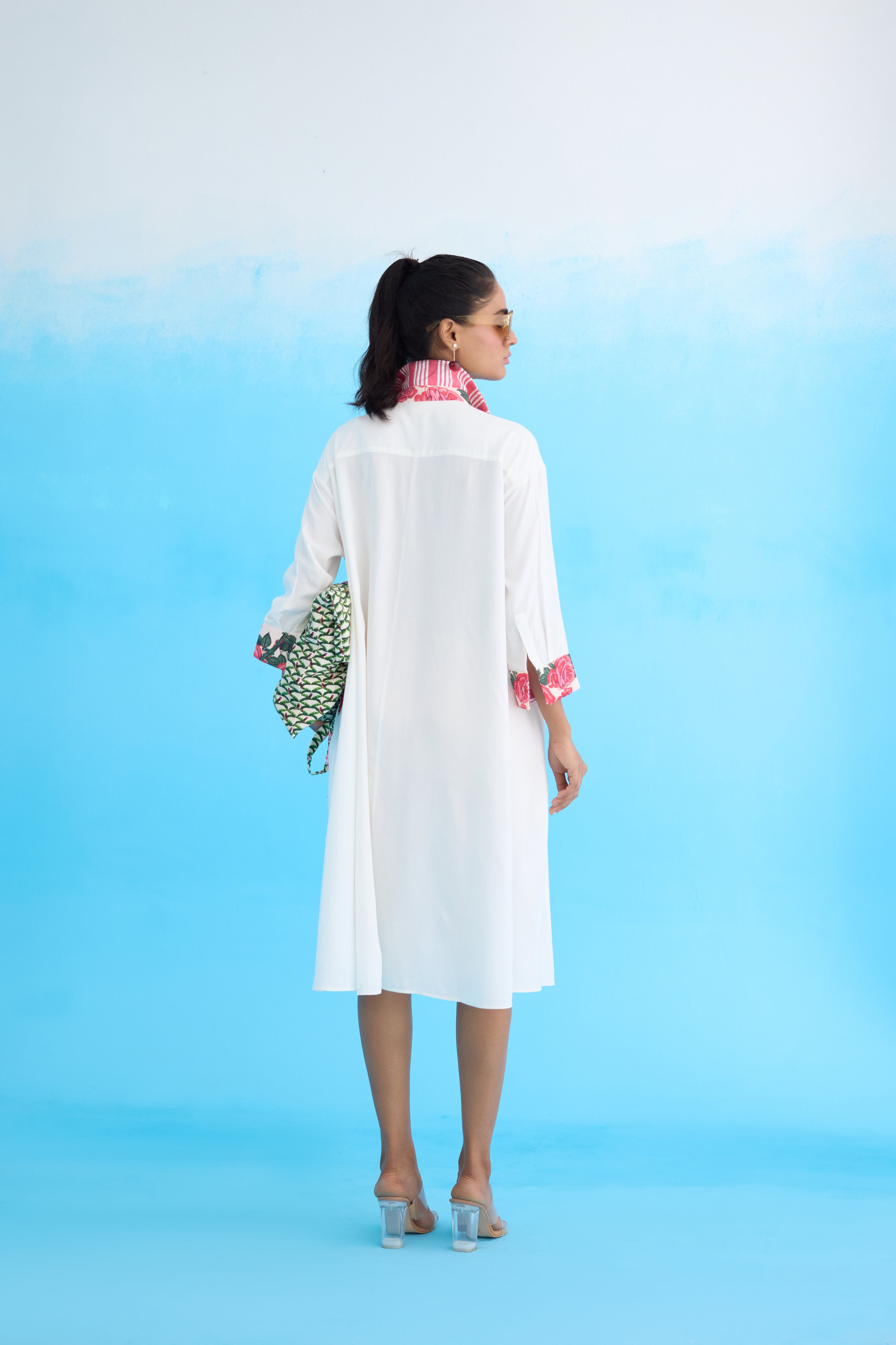 White A-line Dress With Pockets