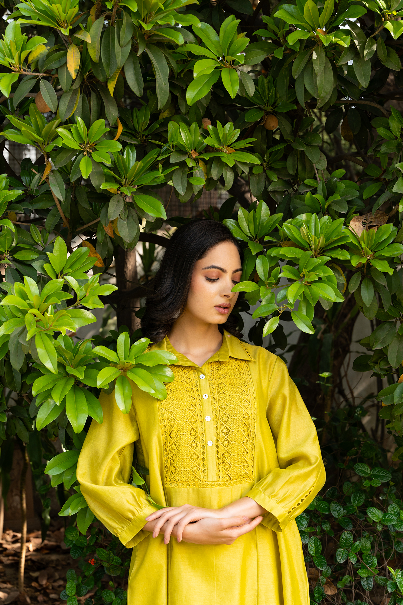 Lime Green Collared Shirt Co-Ord Set