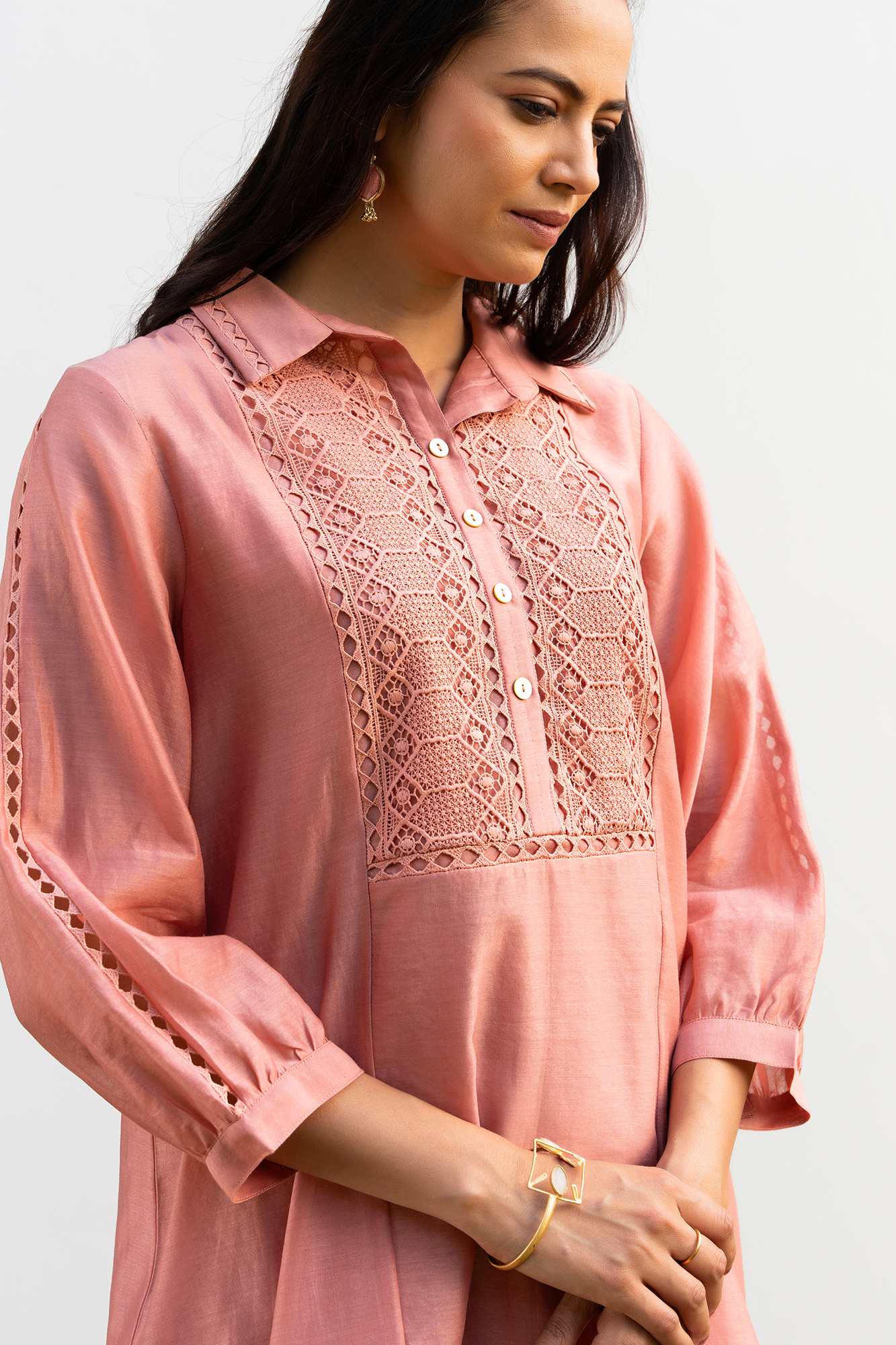 English Pink Collared Shirt Co-Ord Set