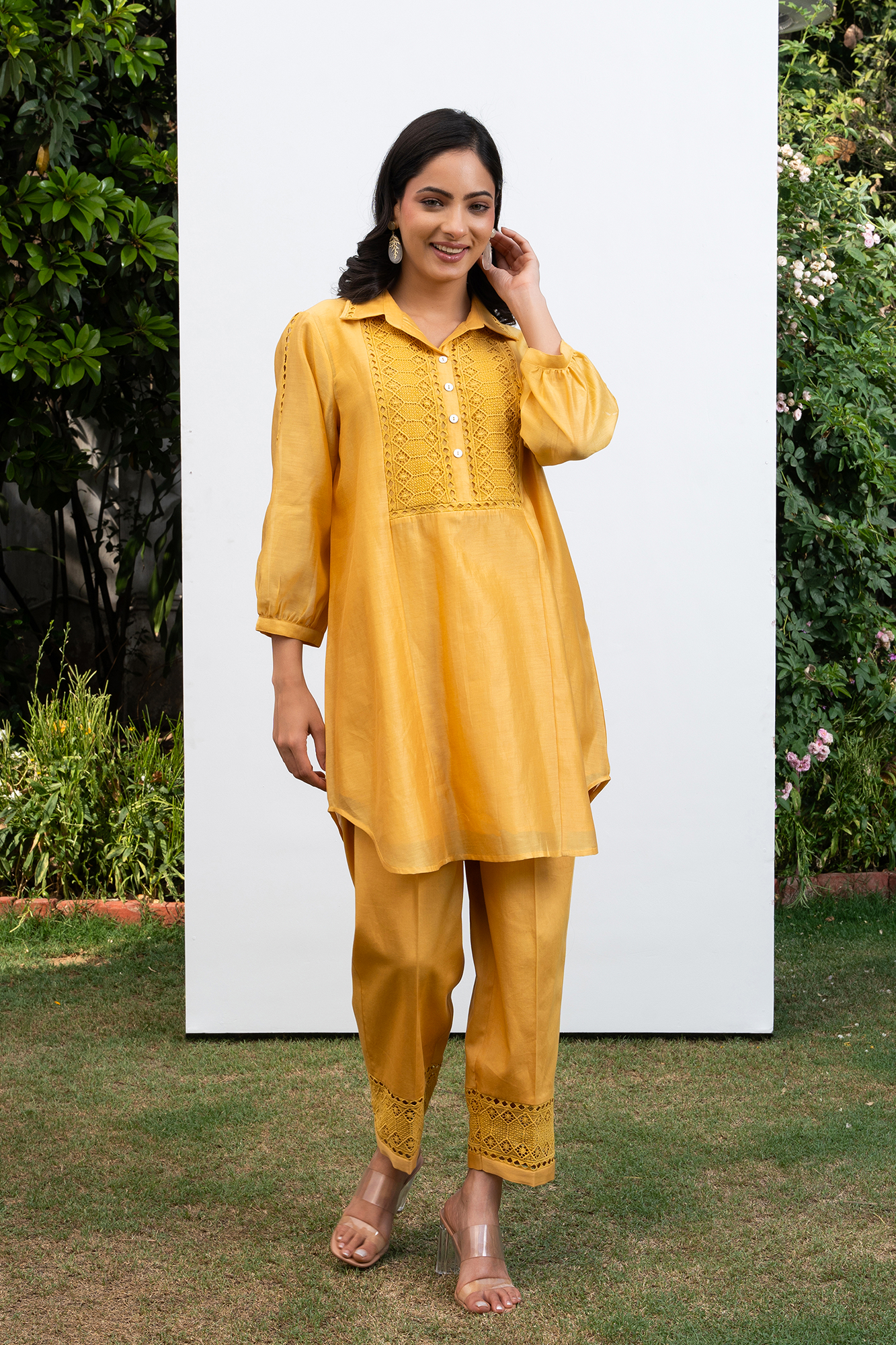 Yellow Collared Shirt Co-Ord Set