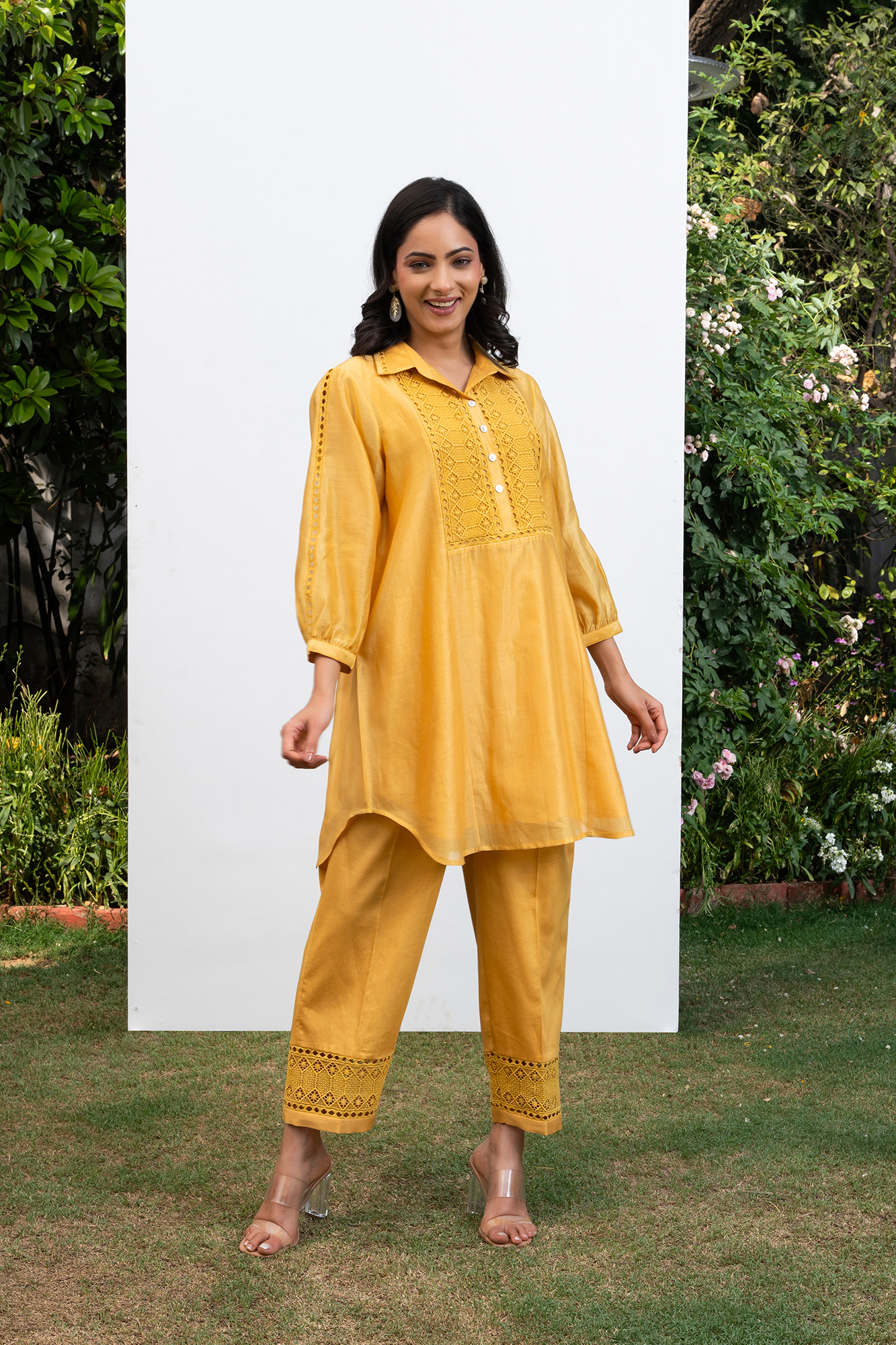 Yellow Collared Shirt Co-Ord Set