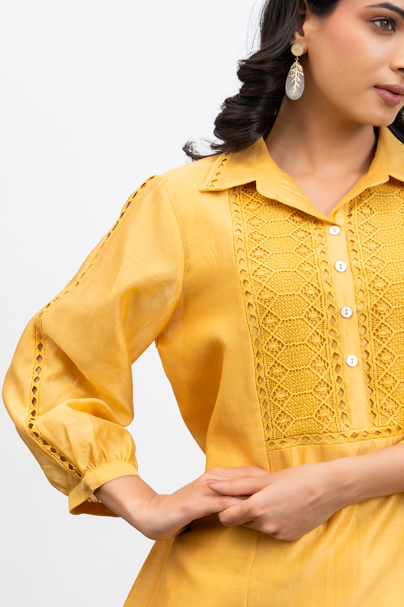 Yellow Collared Shirt Co-Ord Set