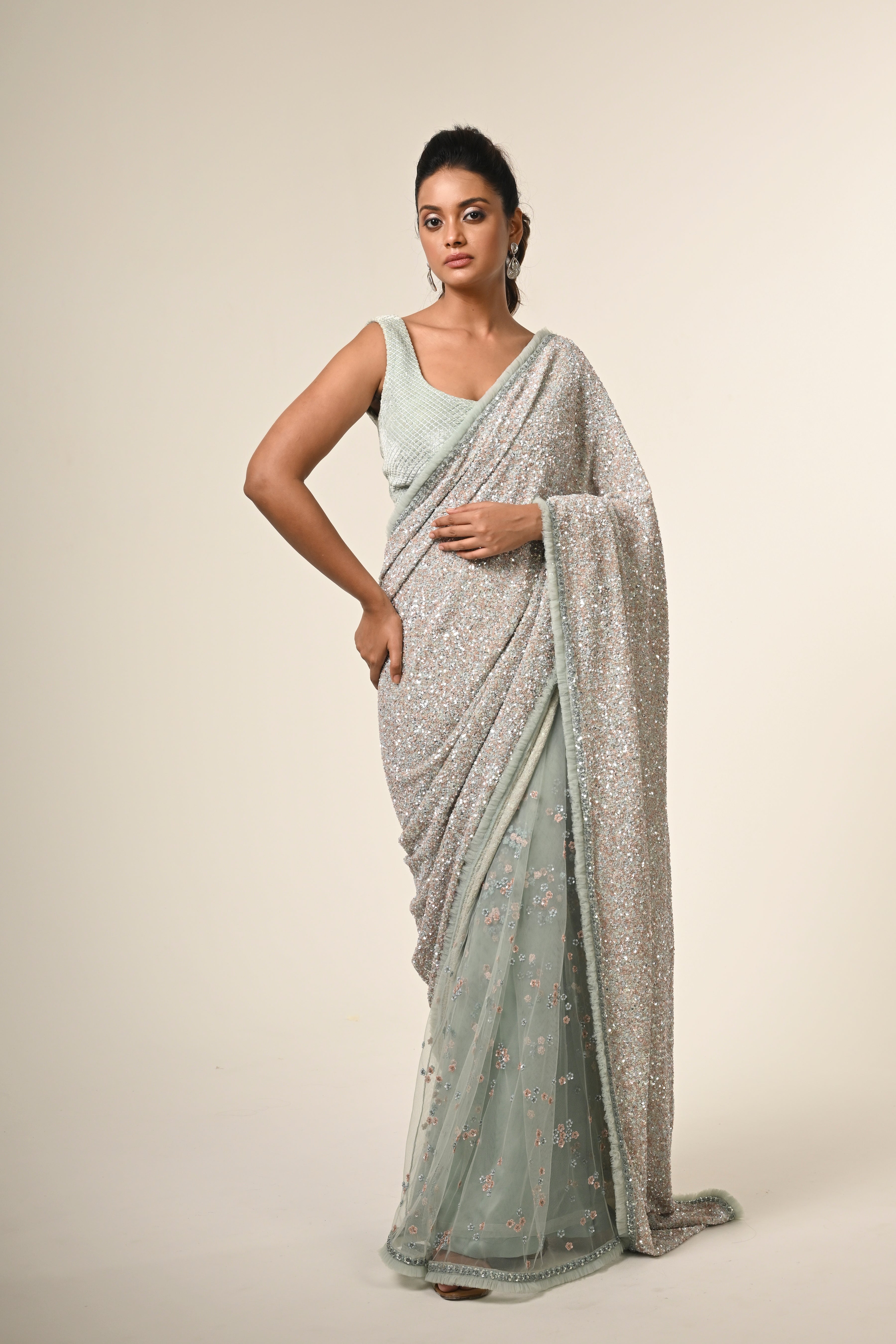 Powder Blue Saree