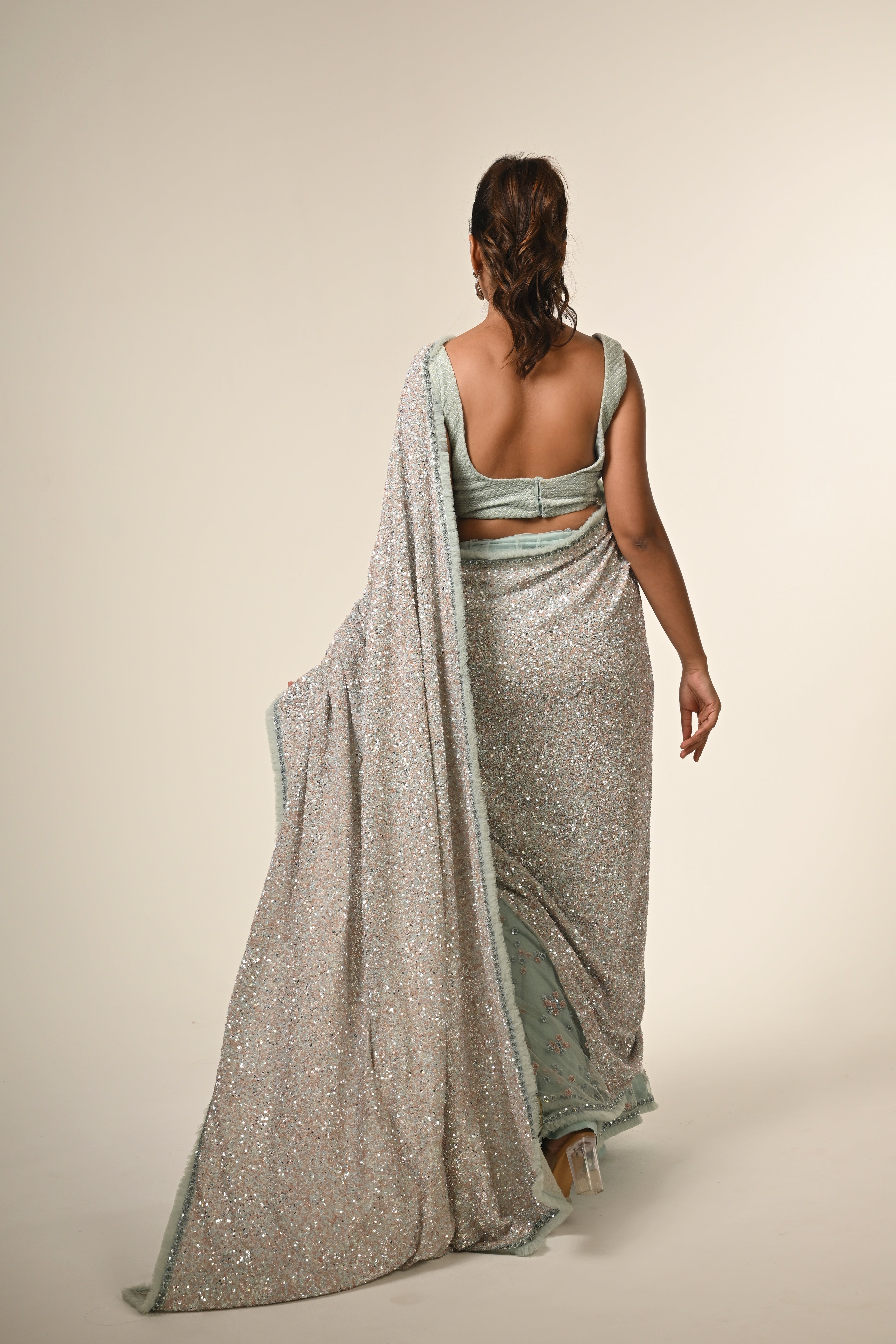 Powder Blue Saree