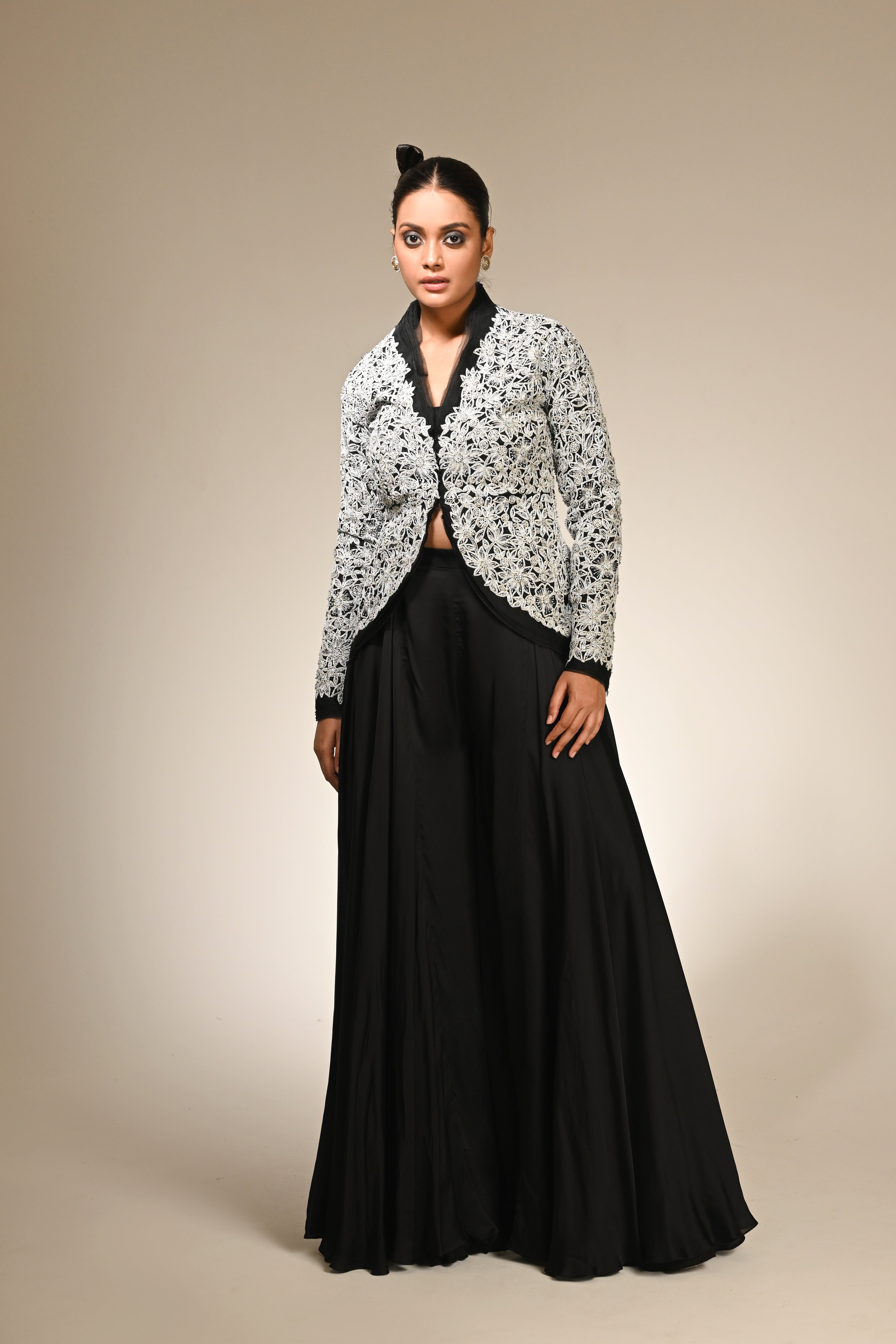 Floral Cutwork Jacket Set