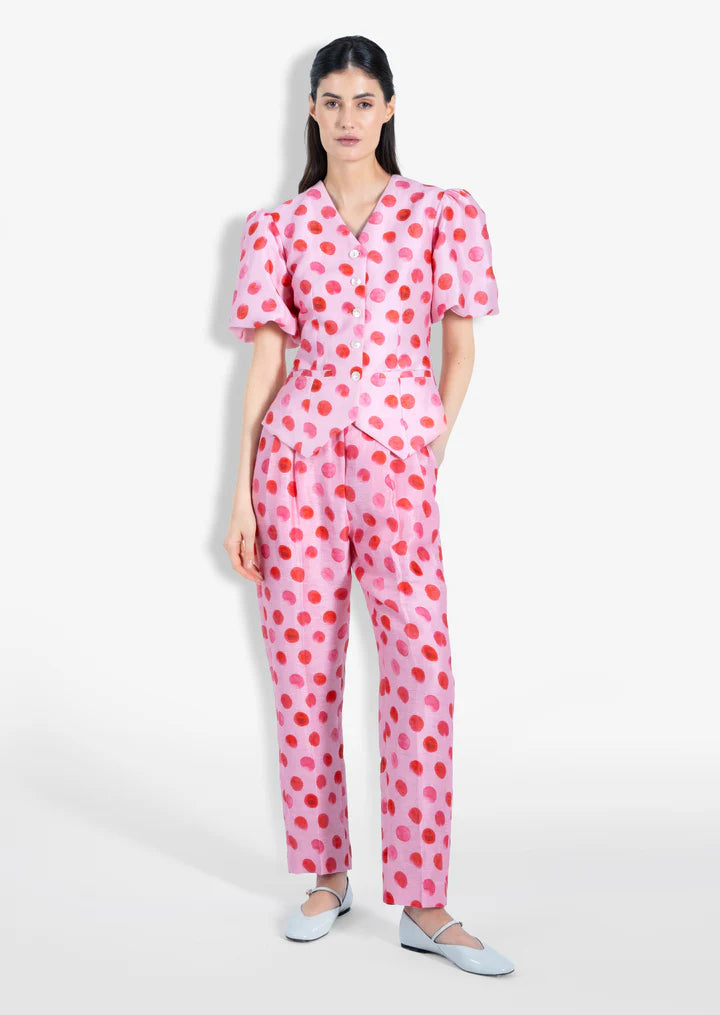 Polka Dot Vest Pant Set