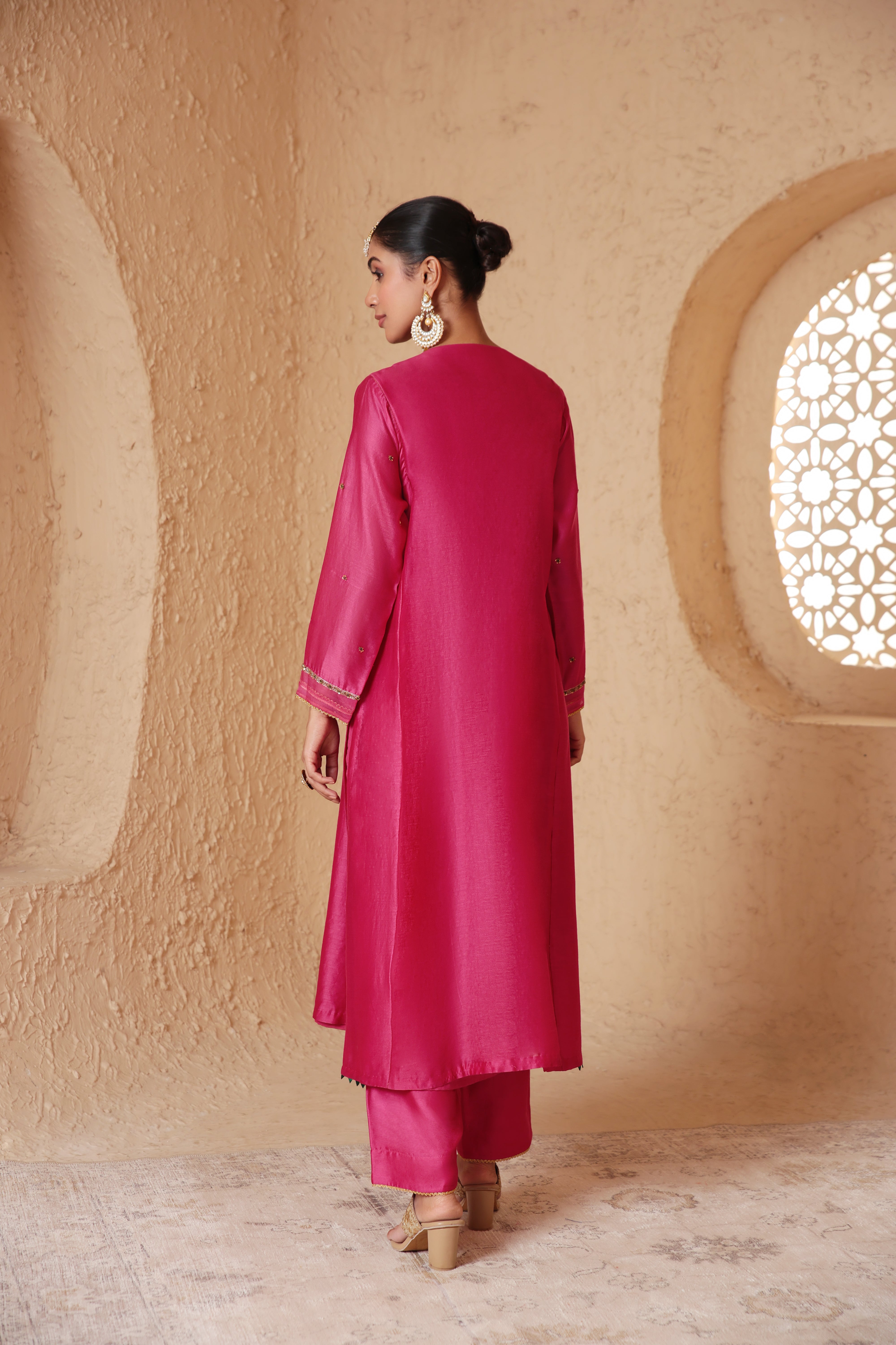 Mehrang Pink Frockstyle Kurta Set