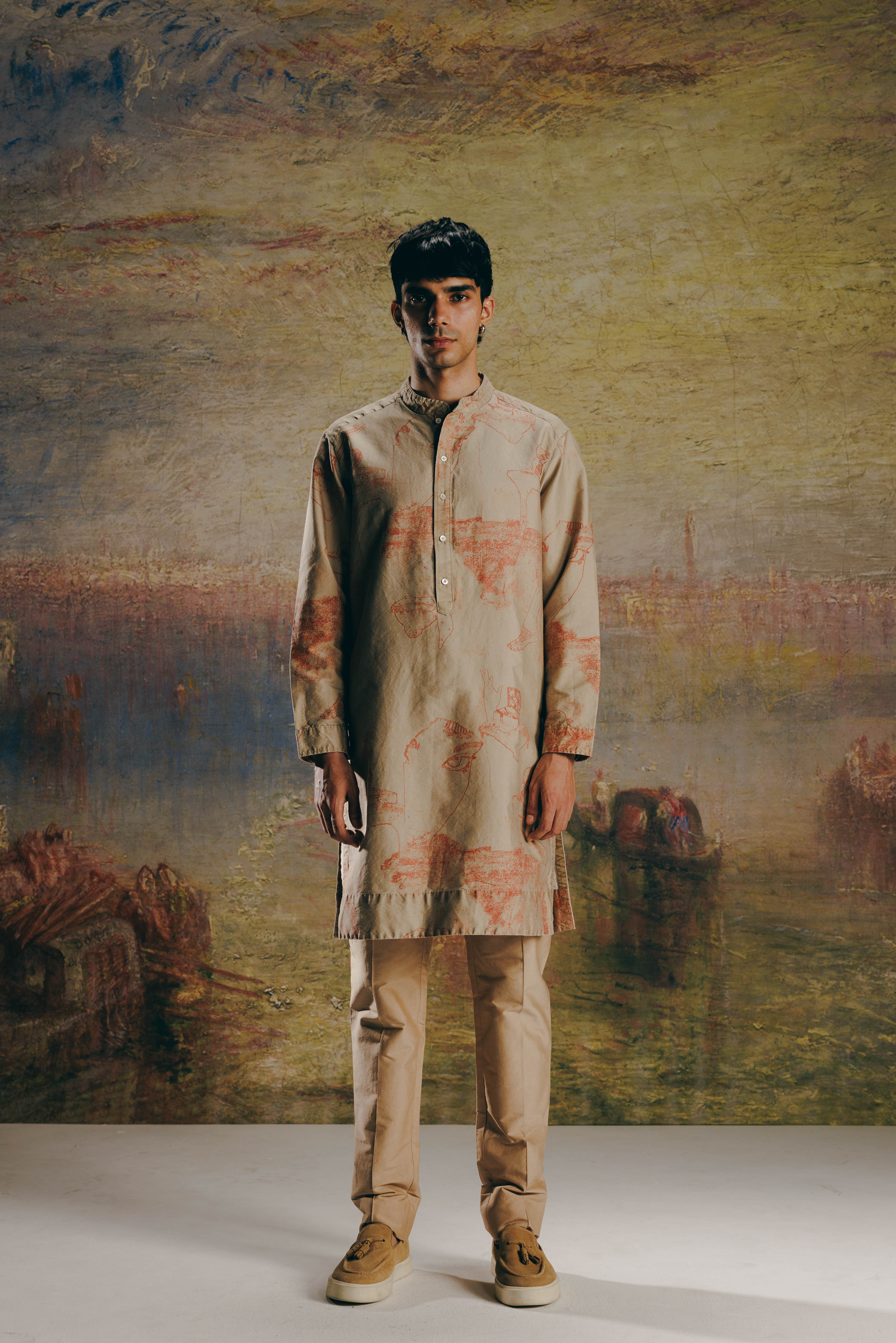 Surrealist Outline Kurta Set