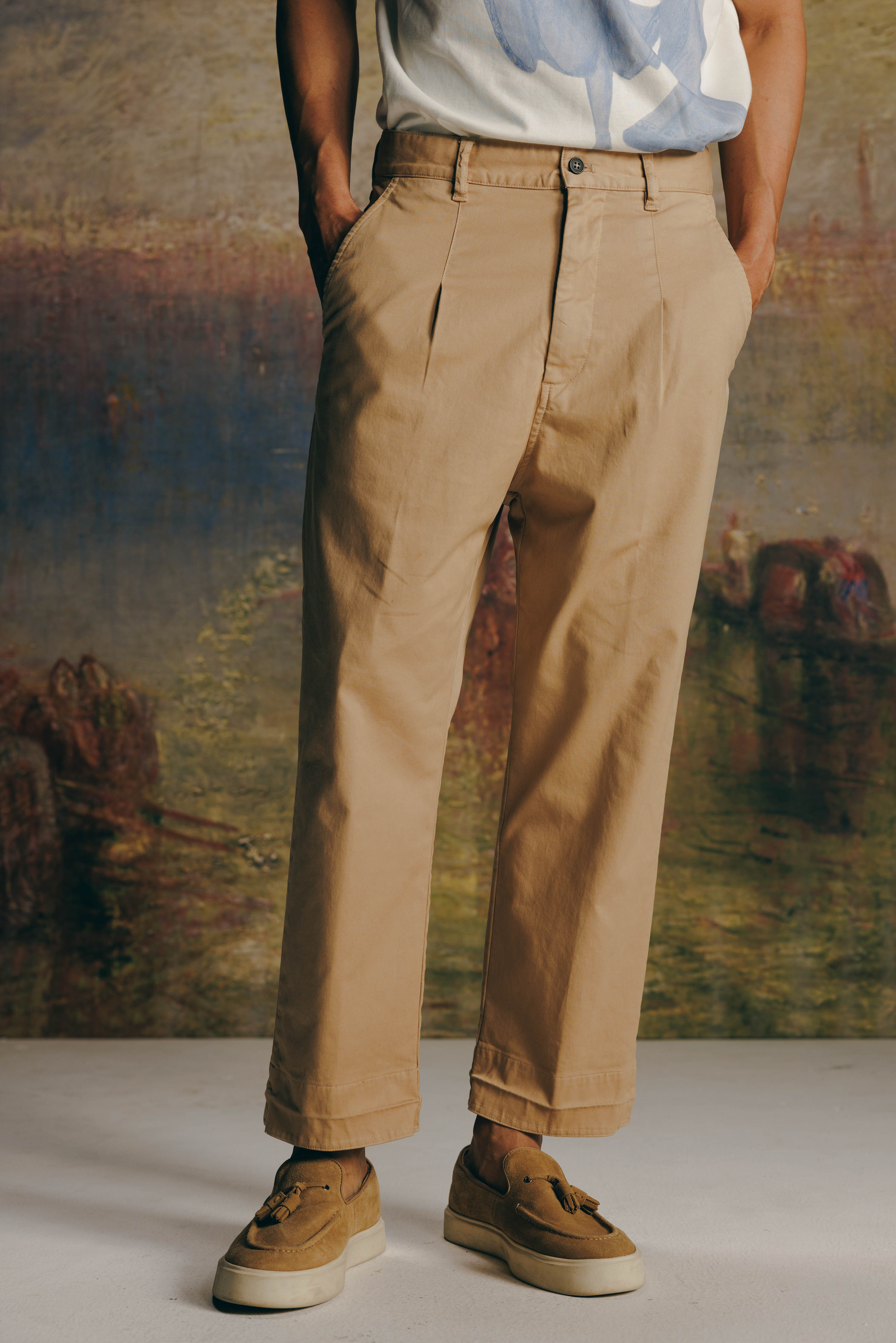 Twill Straight Trousers