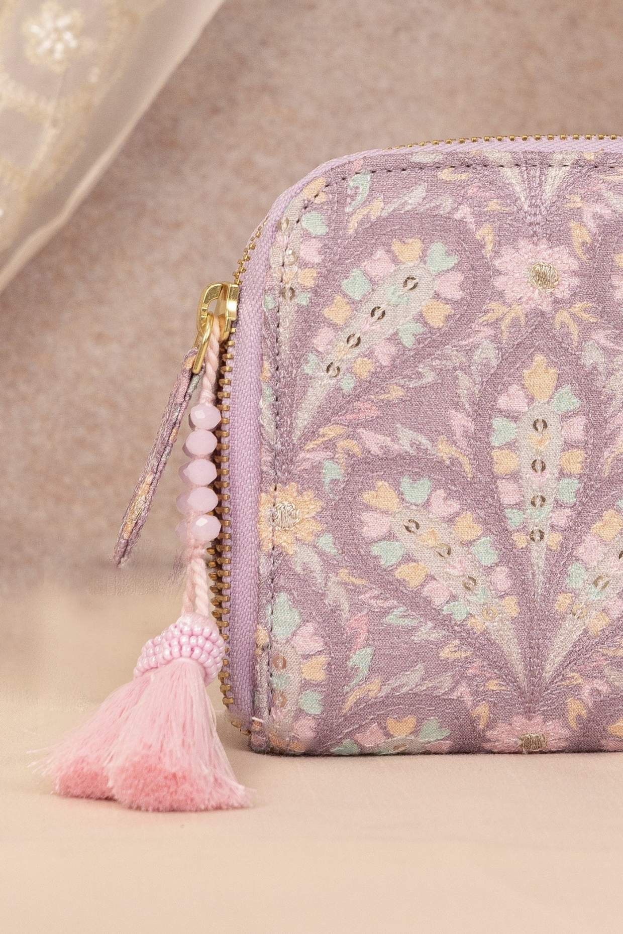 Nyraa Embroidered Wallet - Violet