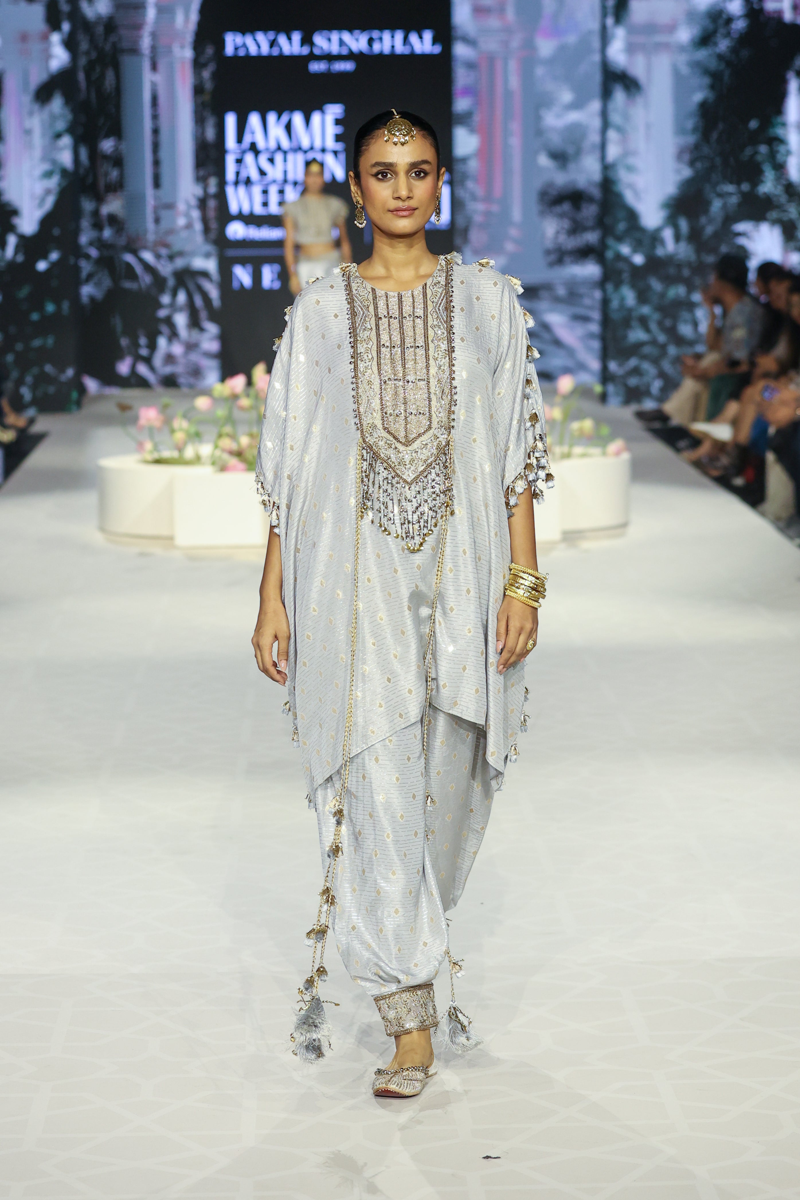 Razia Grey Embroidered Kaftan And Jogger Salwar