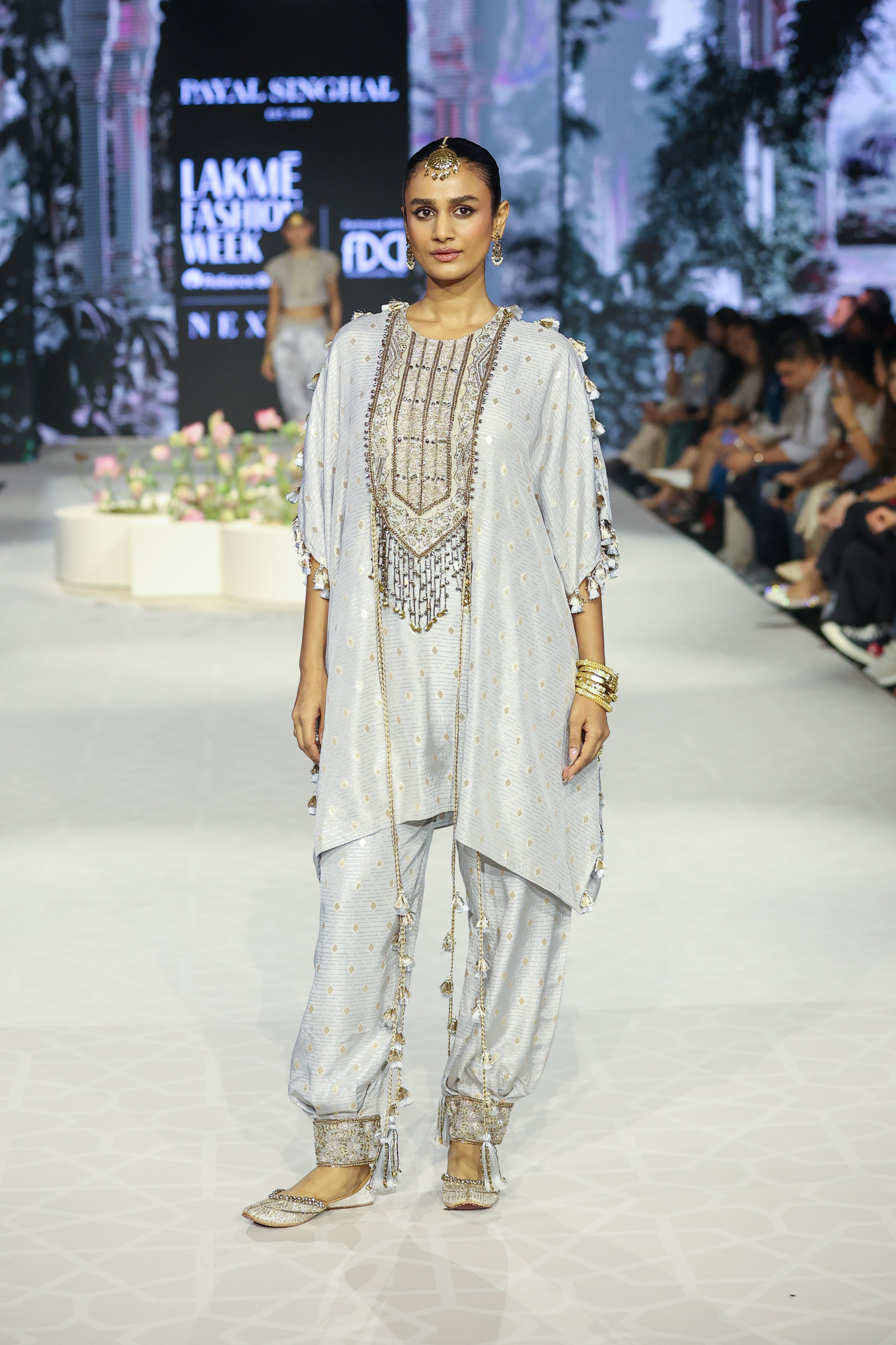 Razia Grey Embroidered Kaftan And Jogger Salwar