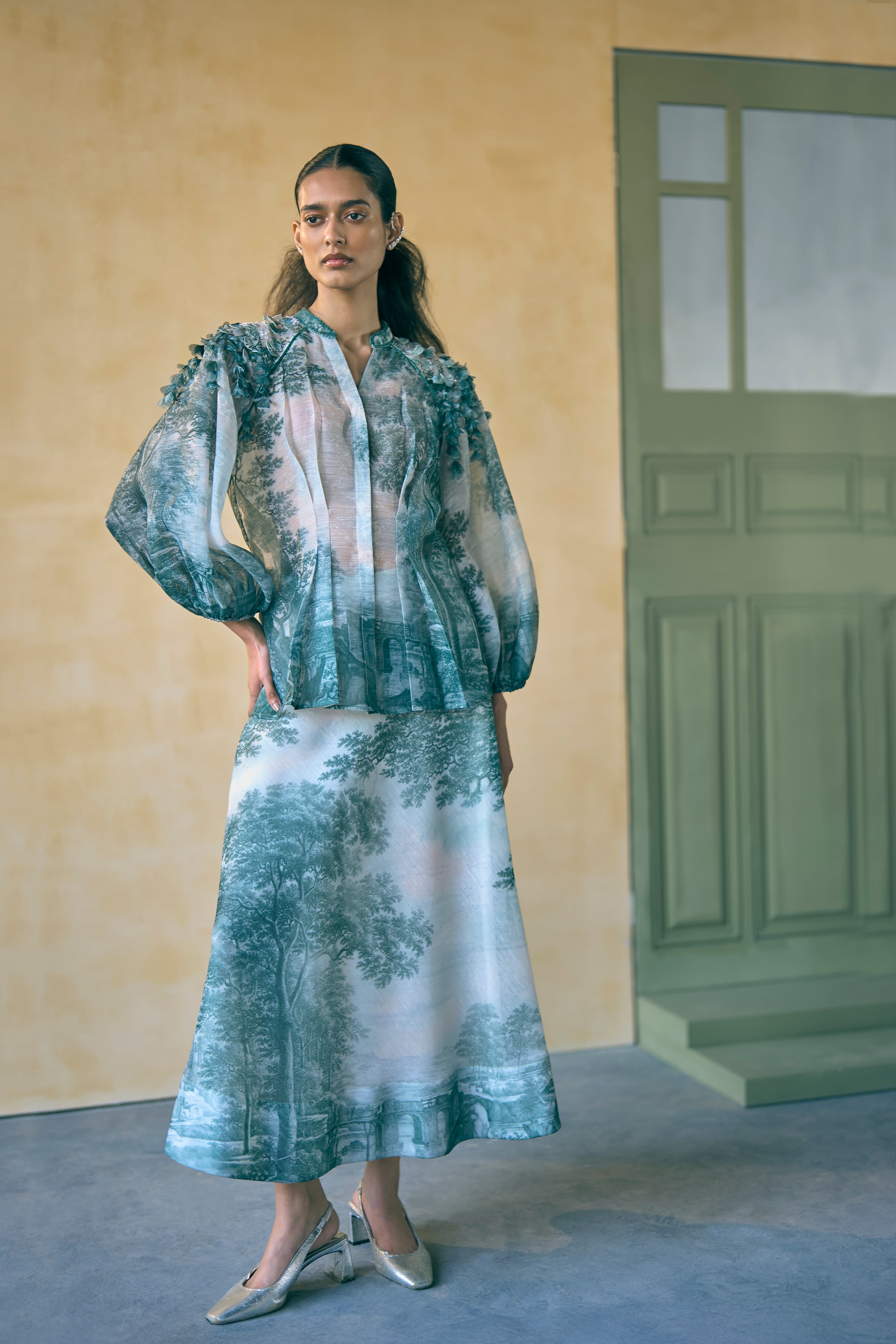 Porto Moss-lit Mirage Top And Skirt
