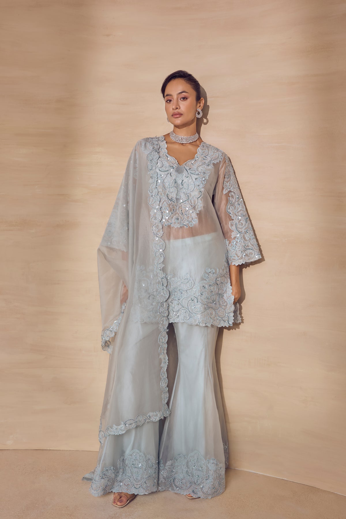 Silverleaf Cutwork Gharara Set