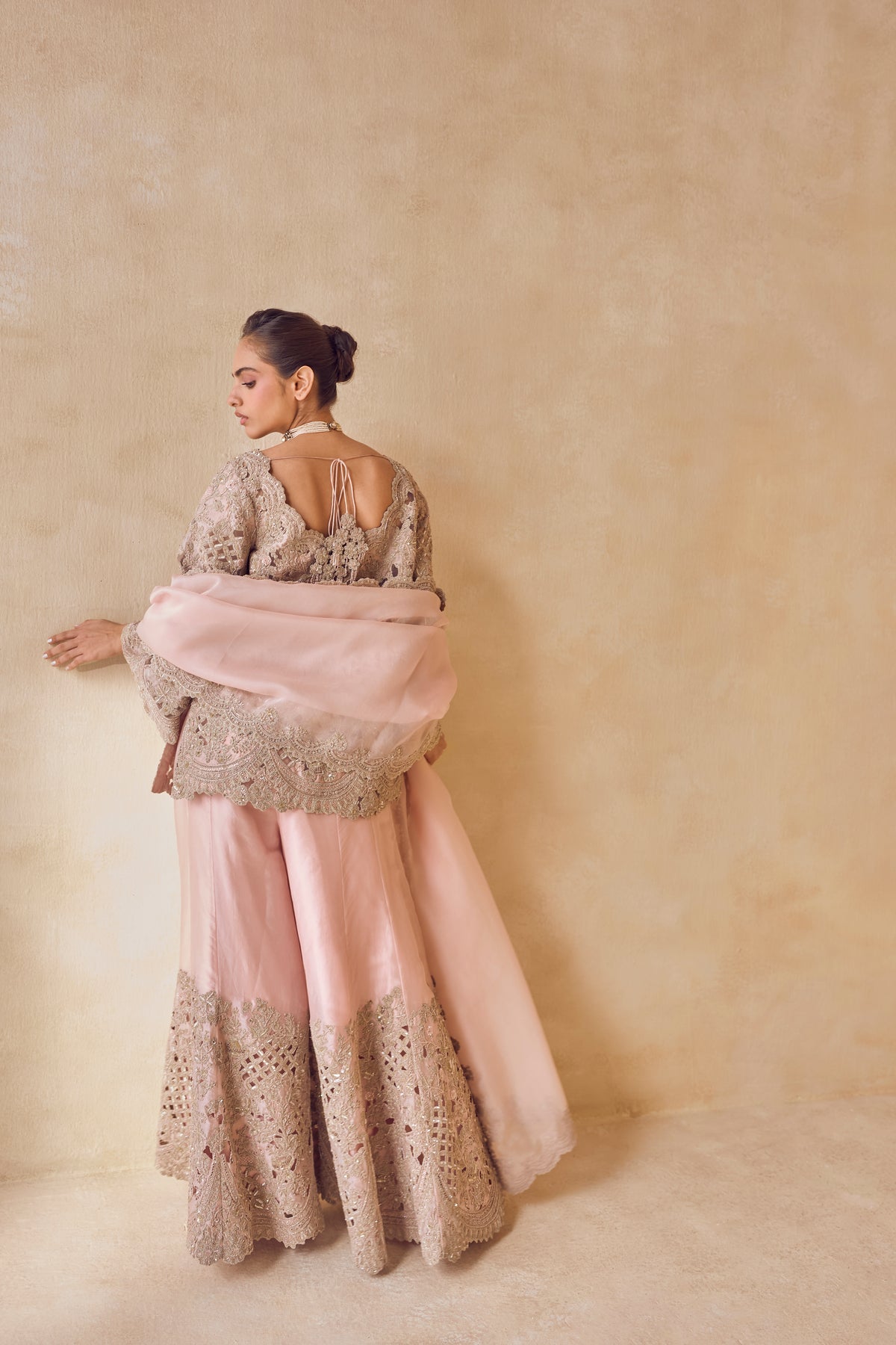 Powder Trellis Sharara Set