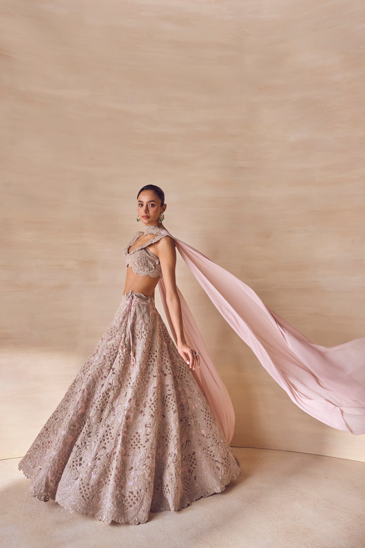 Whistling Rose Cutout Lehenga