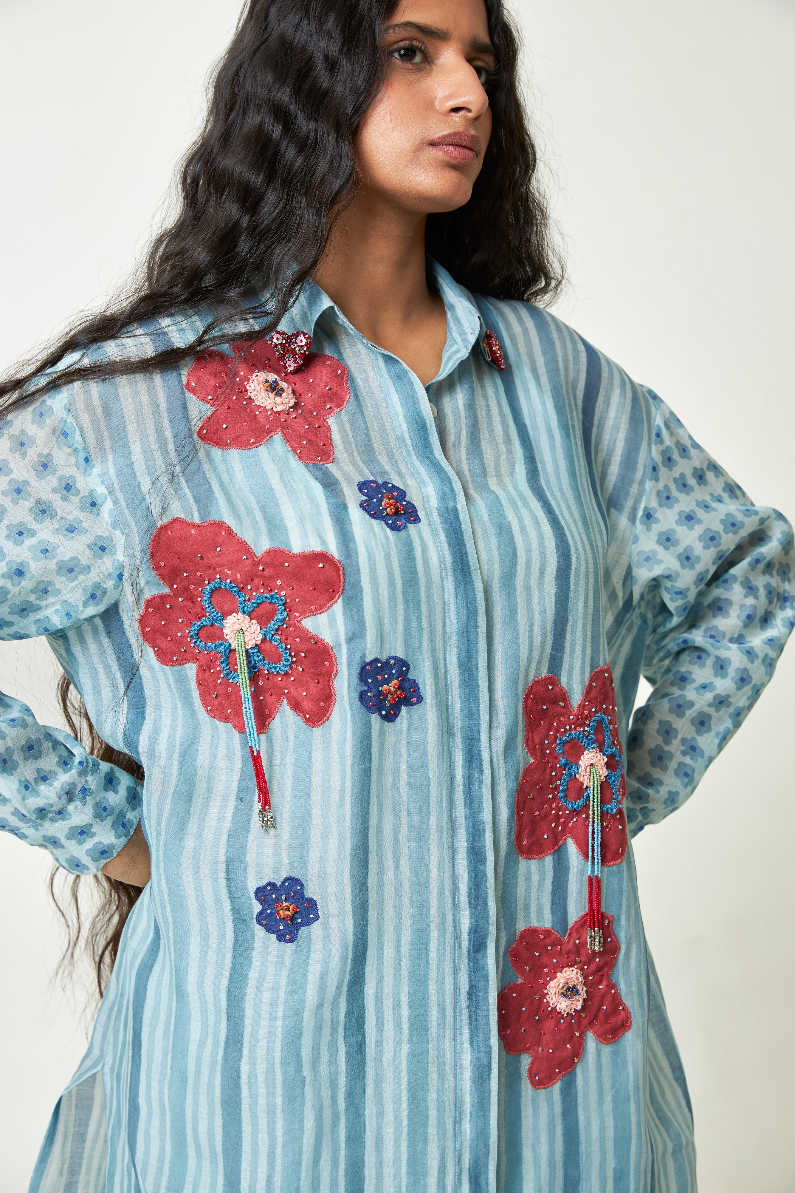 Ocean Bloom Block Printed Co-ord Set