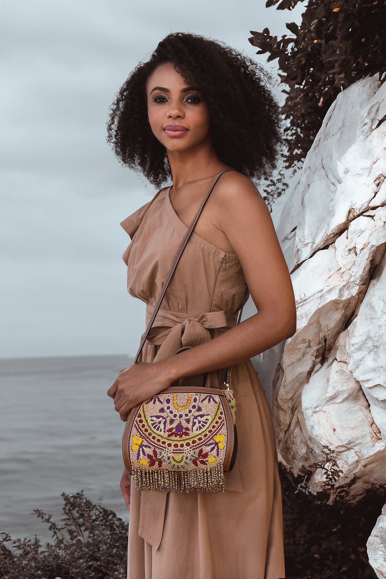 Peach-colored Clutch Bag