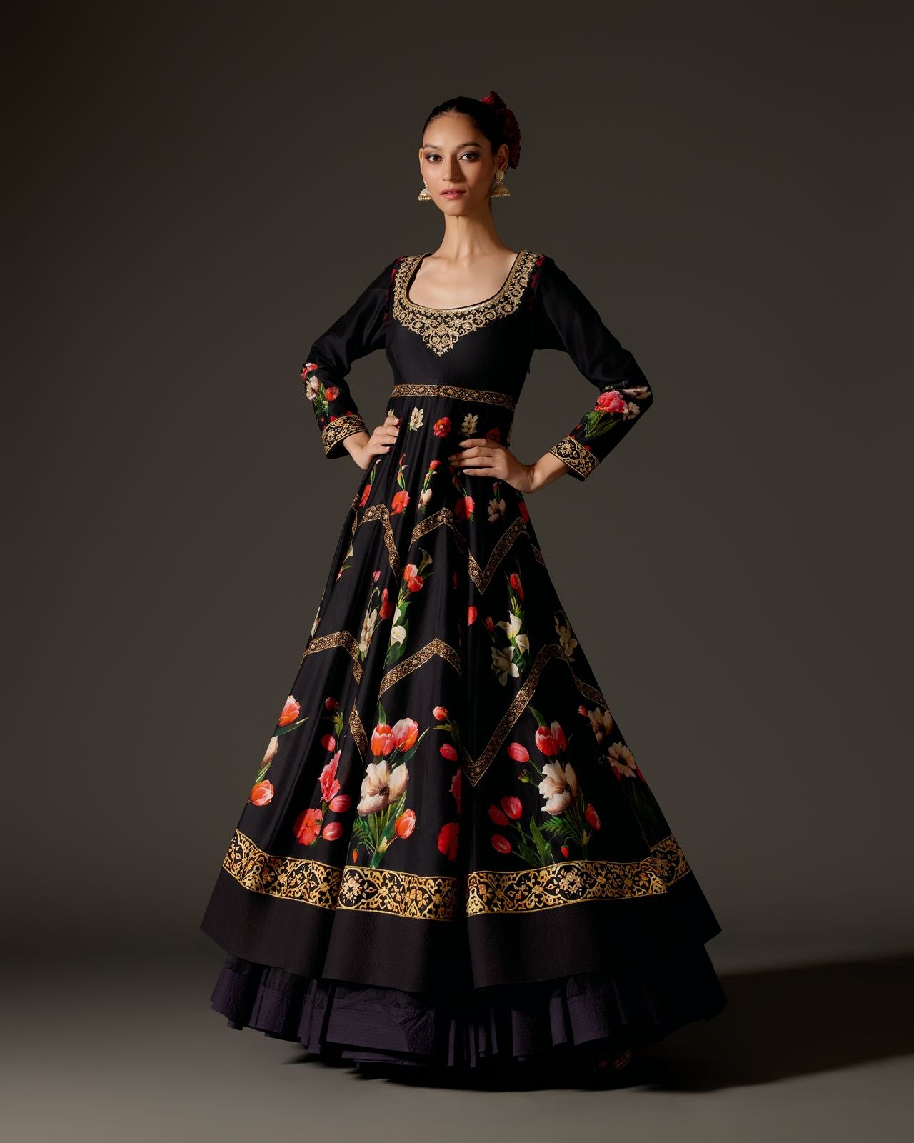 Black Anarkali Set