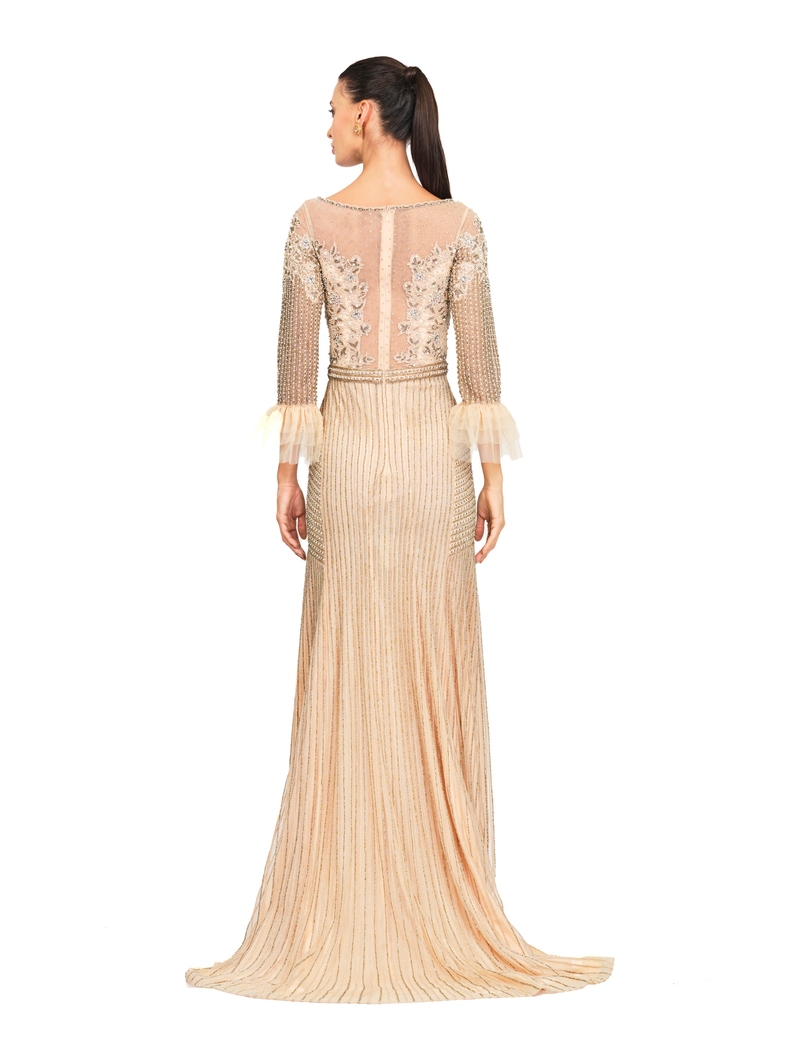 Beaded Embroidered Net Gown
