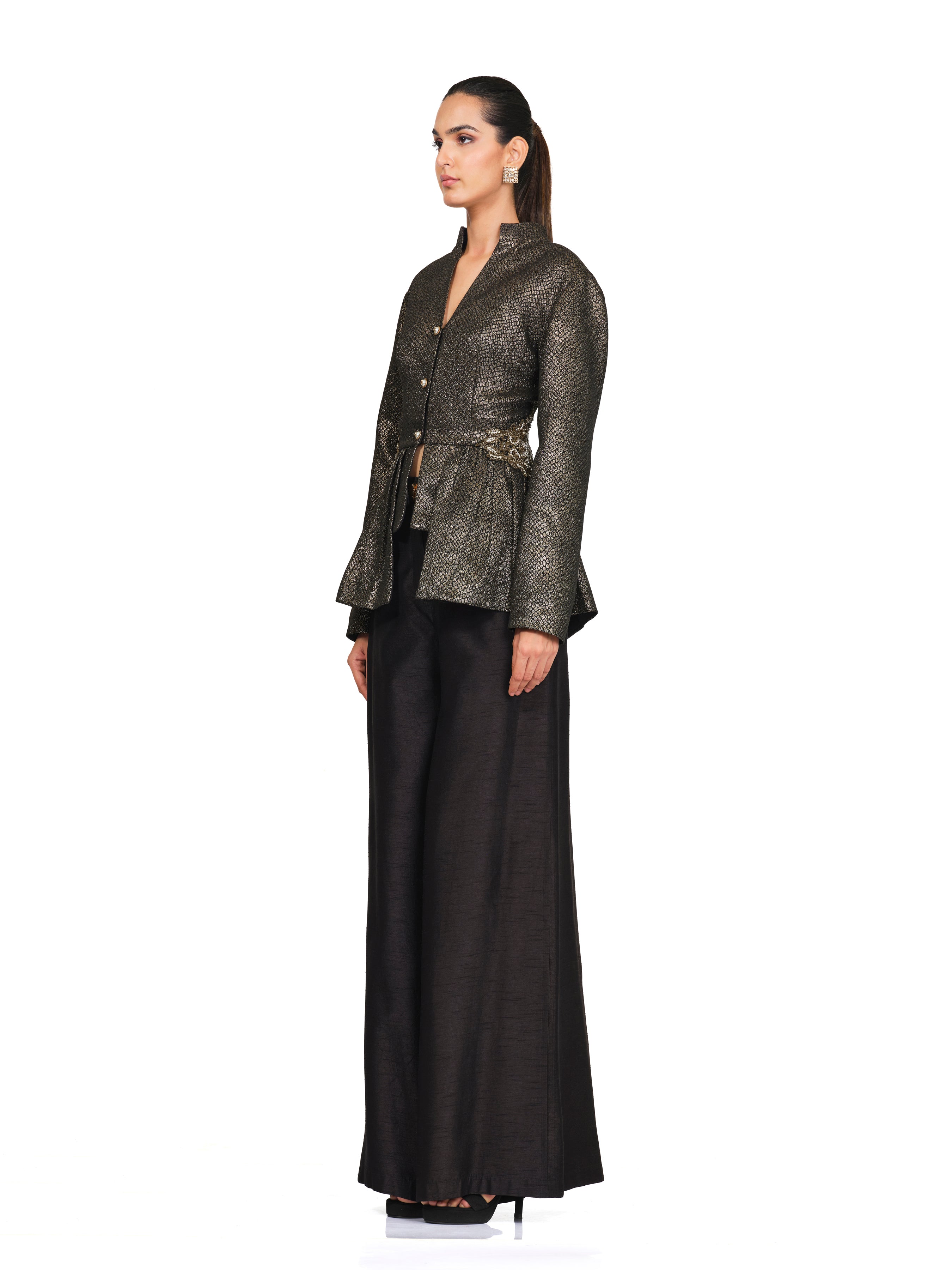 Brocade Jacket with Silk Trousers