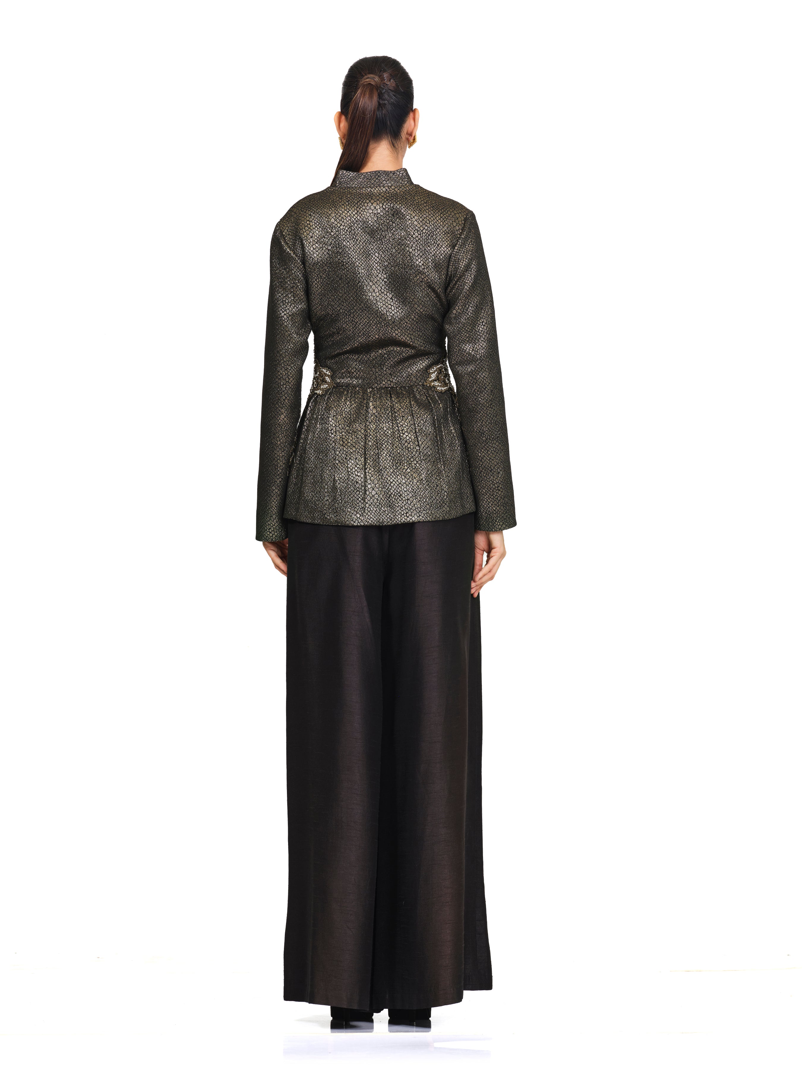 Brocade Jacket with Silk Trousers