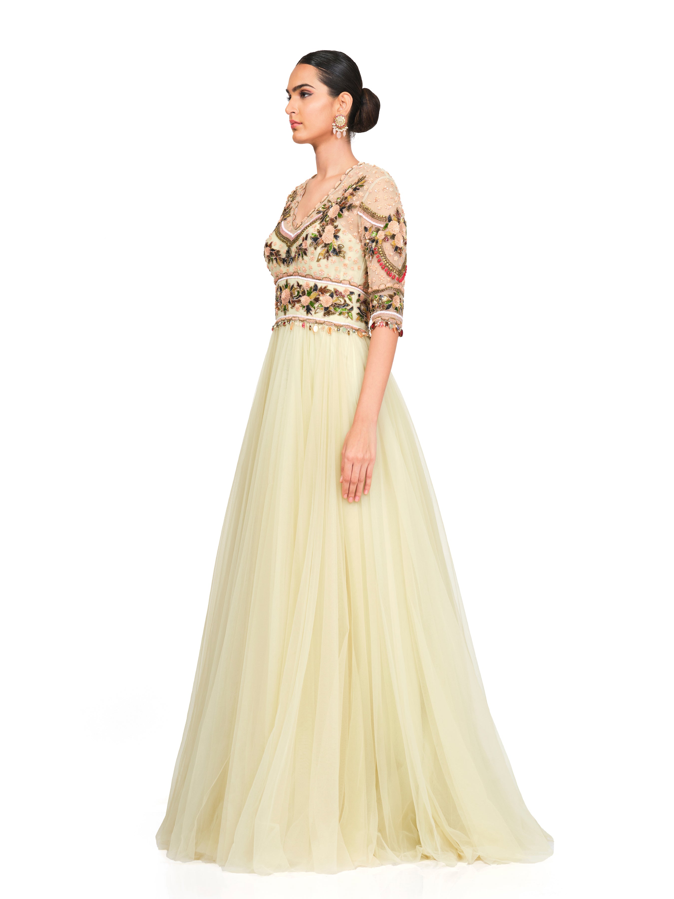 Hand Embroidered Anarkali Gown