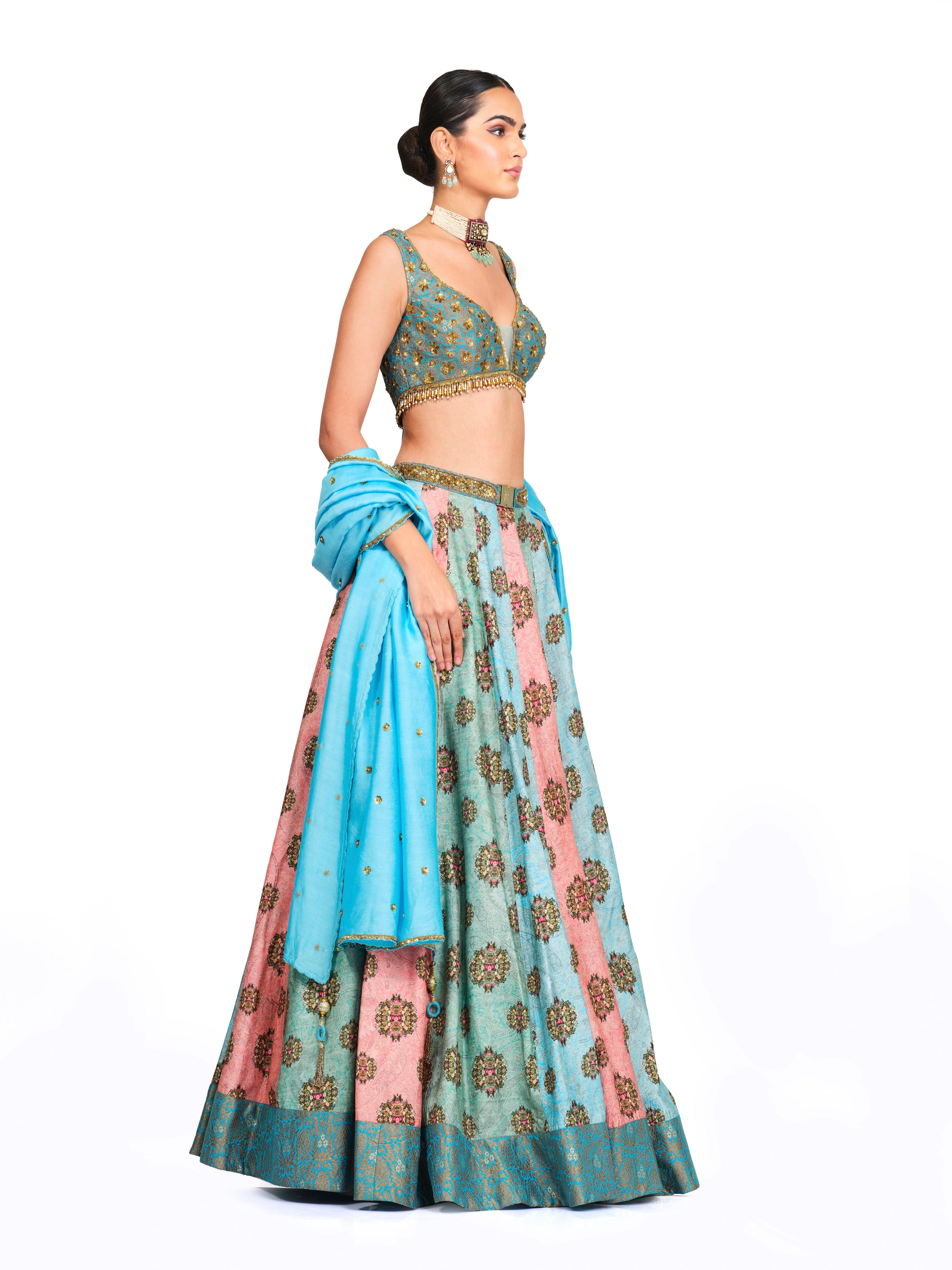 Brocade Lehenga With Silk Brocade Blouse And Banarasi Silk Dupatta-ISK |  Ishaanya Fashion