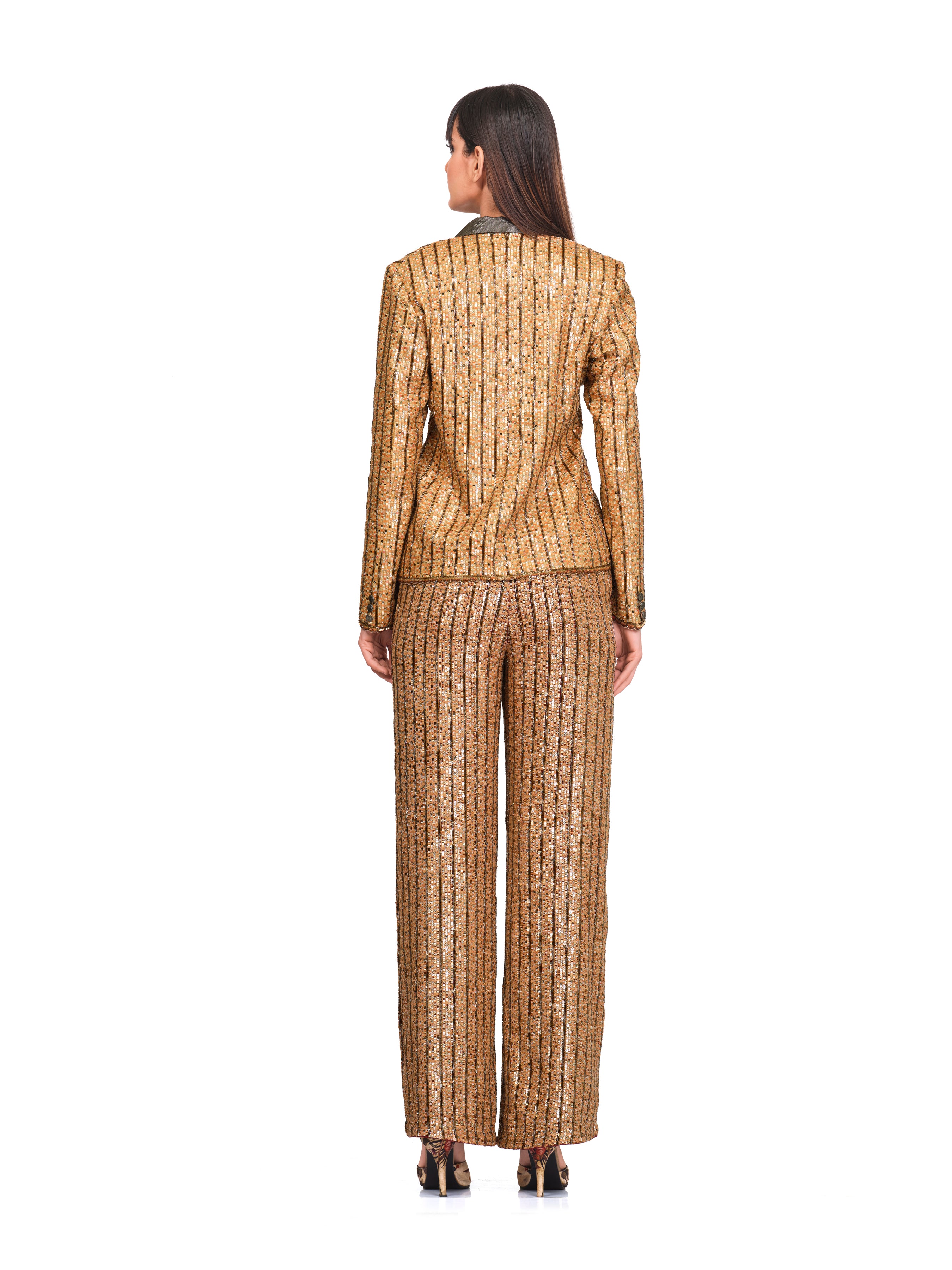 Sequin Embroidered Blazer & Trousers