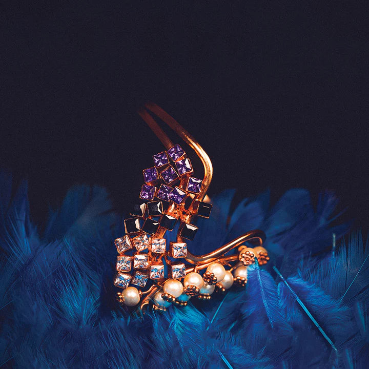 Iridescent Nebula Gold Plated Cuff Bracelet