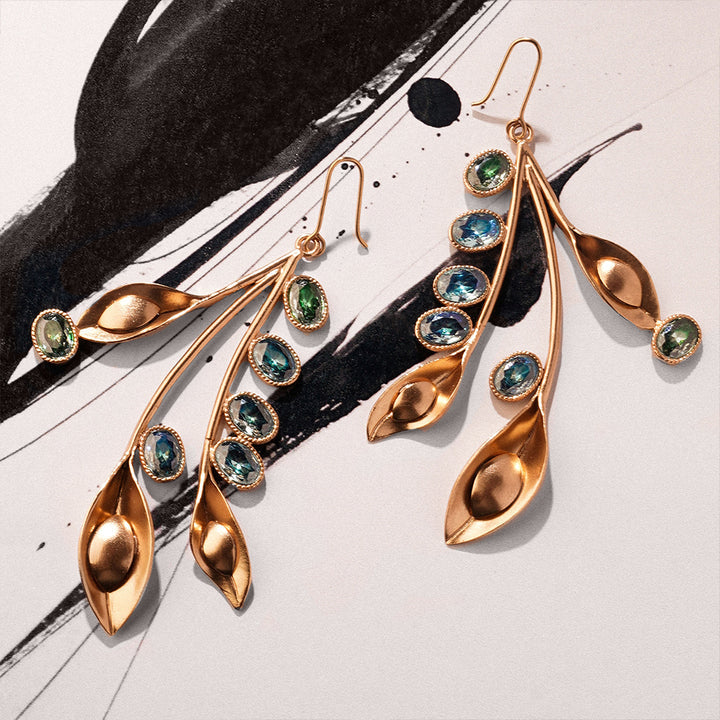 Water Cress Blue Crystal Earrings