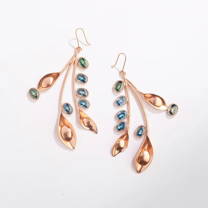 Water Cress Blue Crystal Earrings
