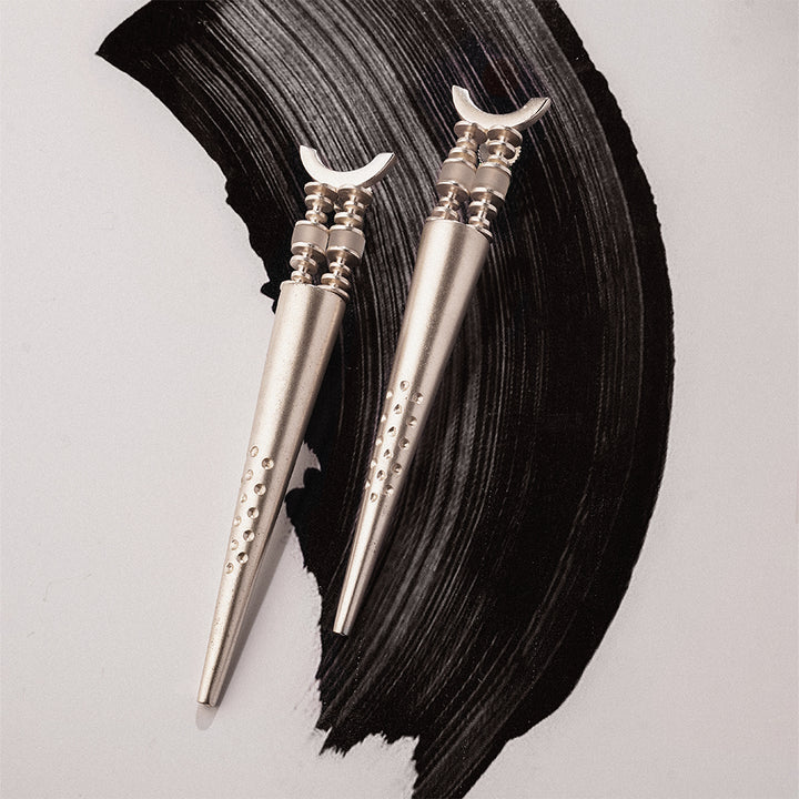 Candlelight Duet Silver Plated Spike Earrings