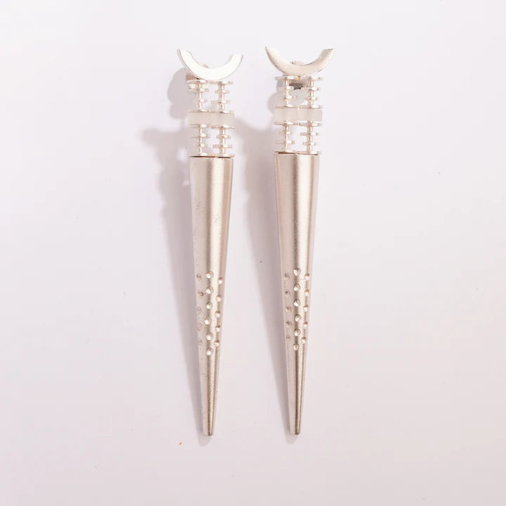 Candlelight Duet Silver Plated Spike Earrings