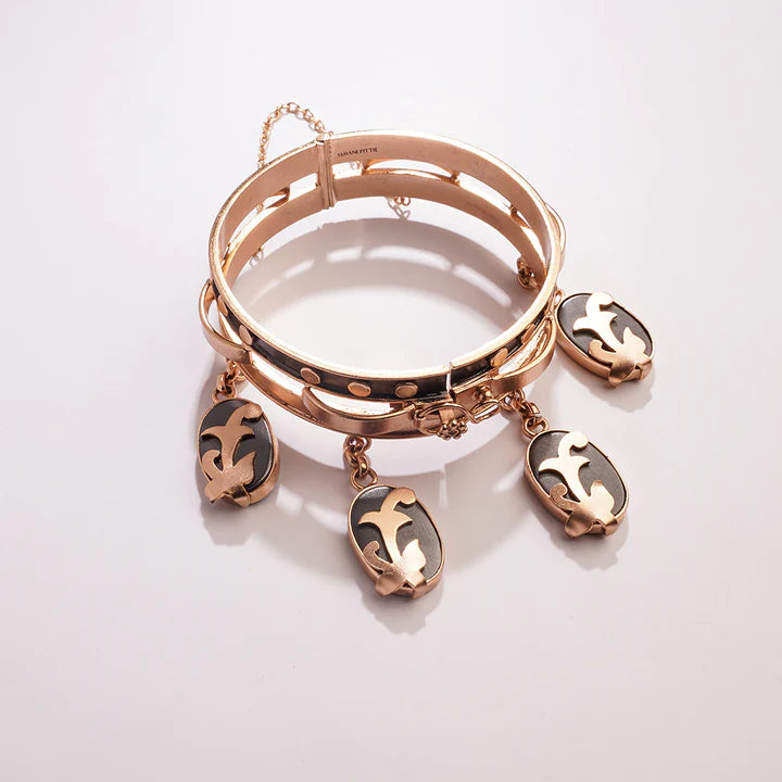Dark Temptress Gold Plated Openable Bangle