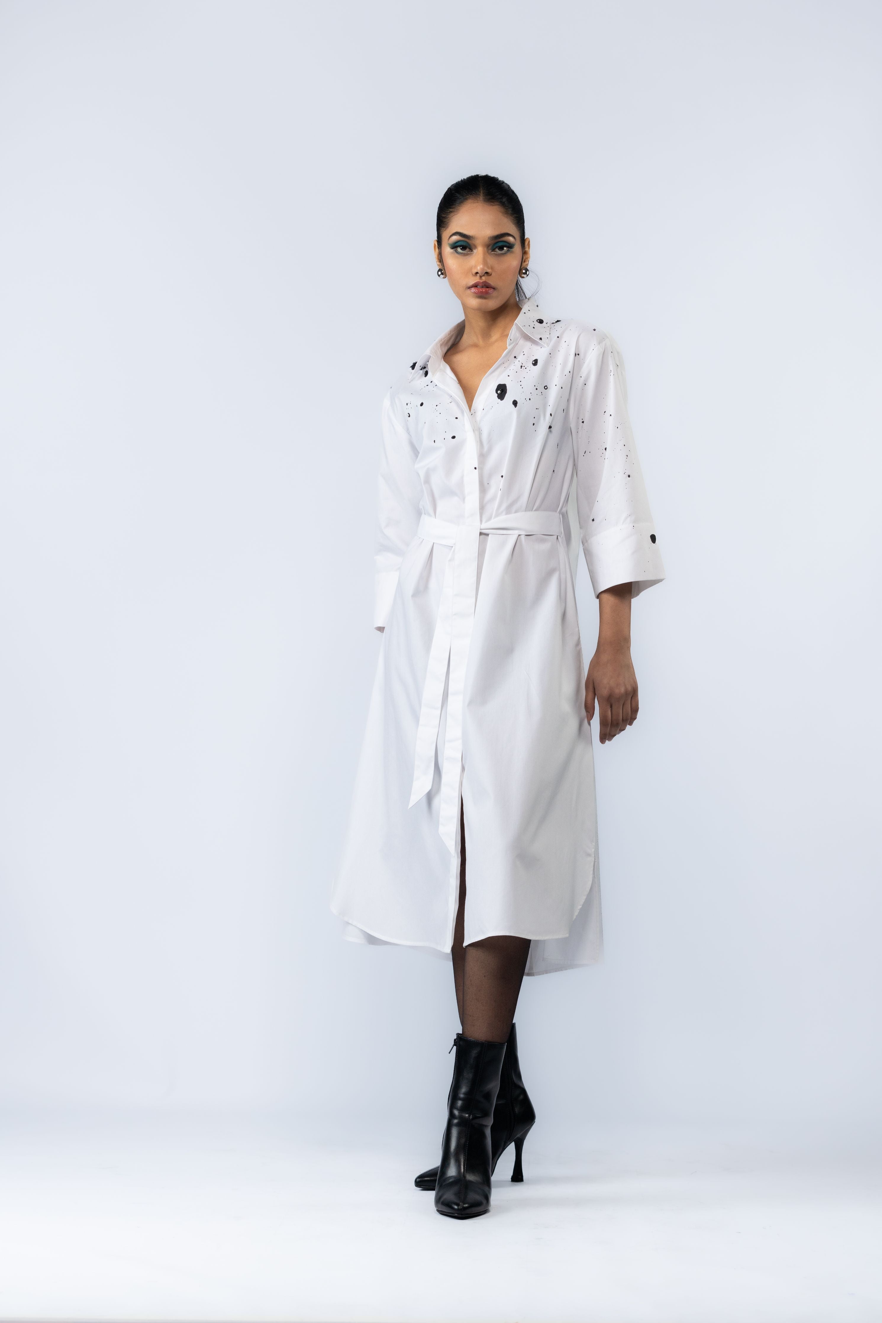 Hand Painted Dress With Belt