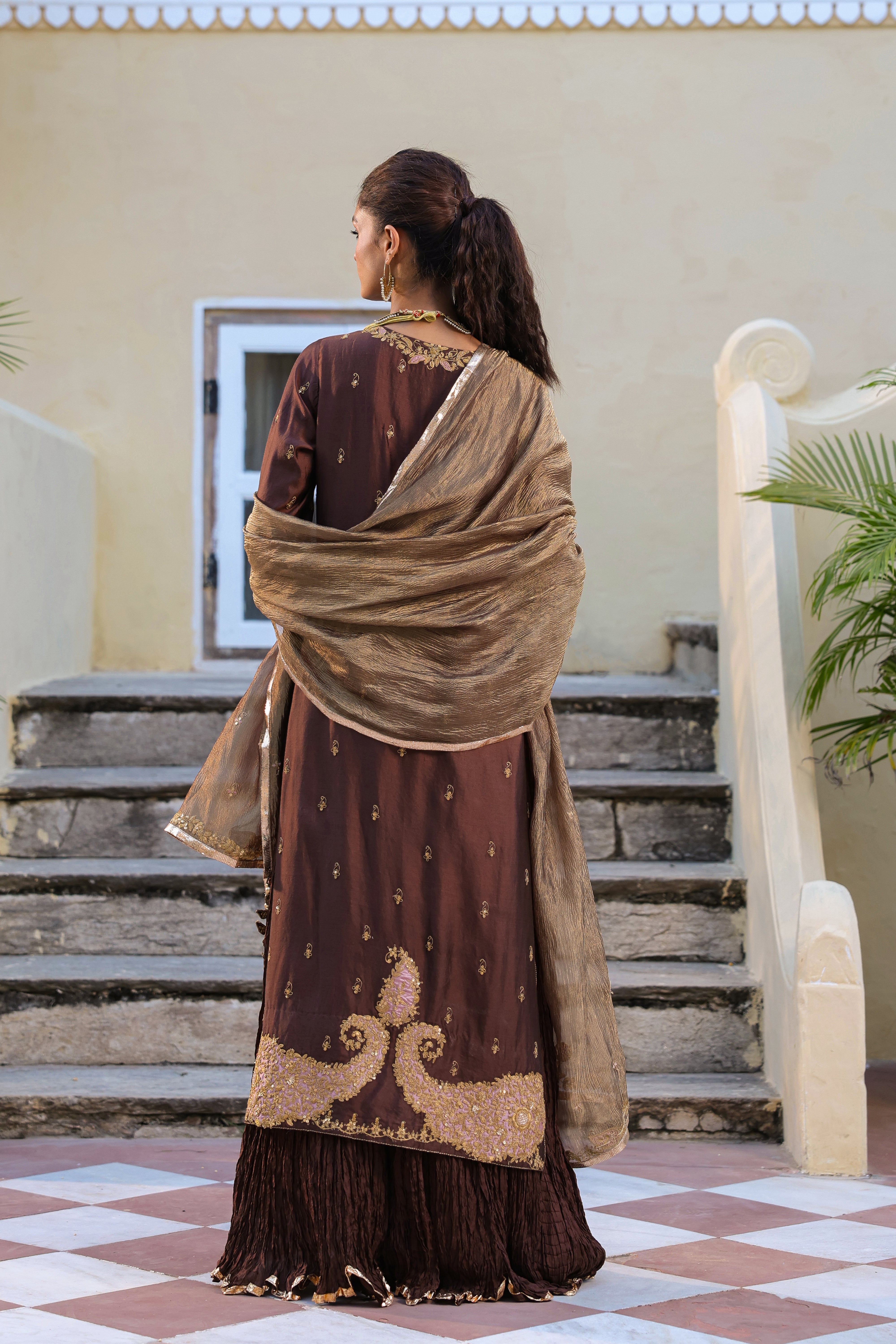 Brown Riwayat Straight Kurta Set